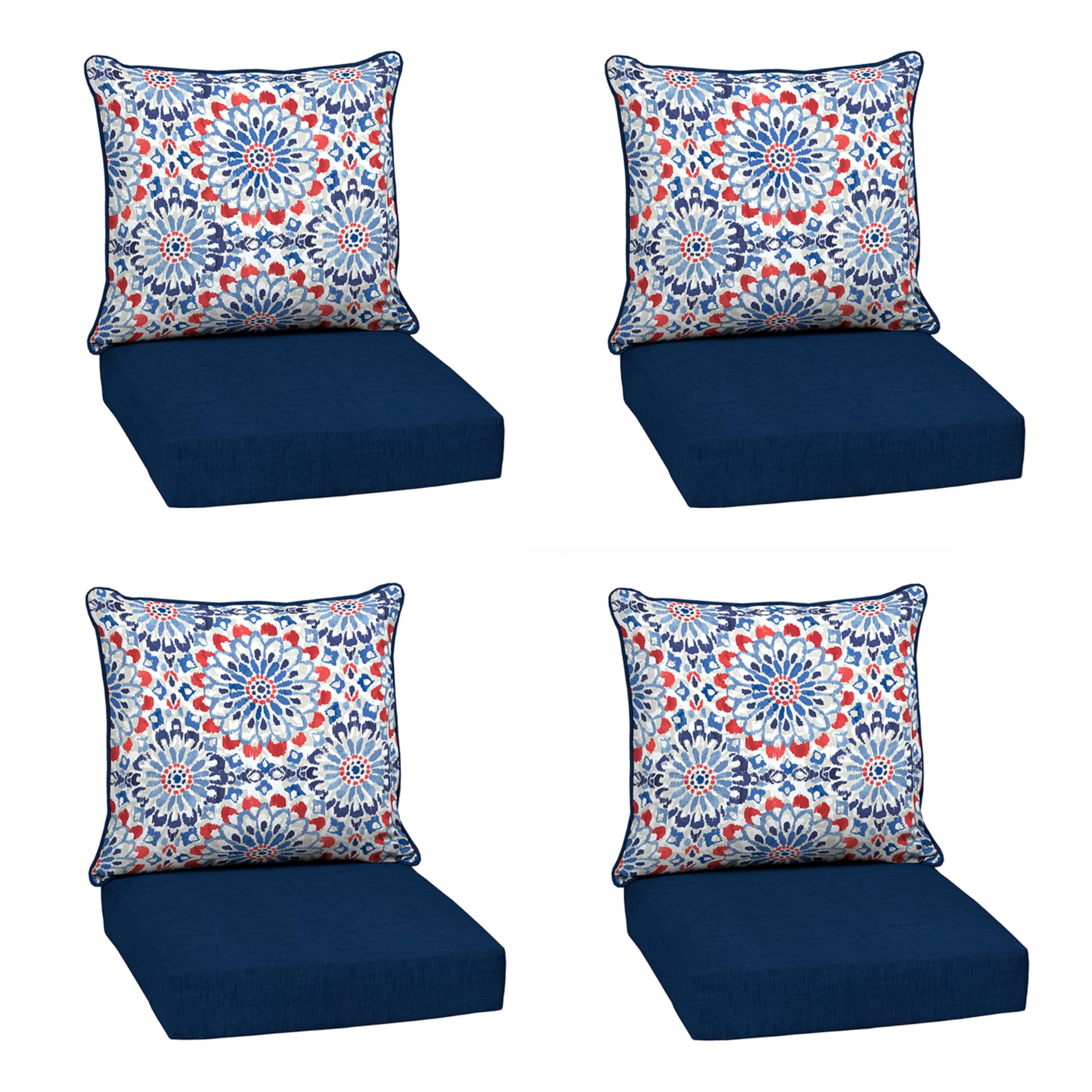 Outdoor Deep Seat Cushion Set, Clark Blue