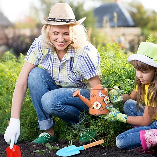 Miniatura 6 de Liliful 40 herramientas de jardinería para niños, 10 rastrillos de jardín, 10 palas de jardín, 10 paletas de jardín, 10 bolsas verdes, herramientas