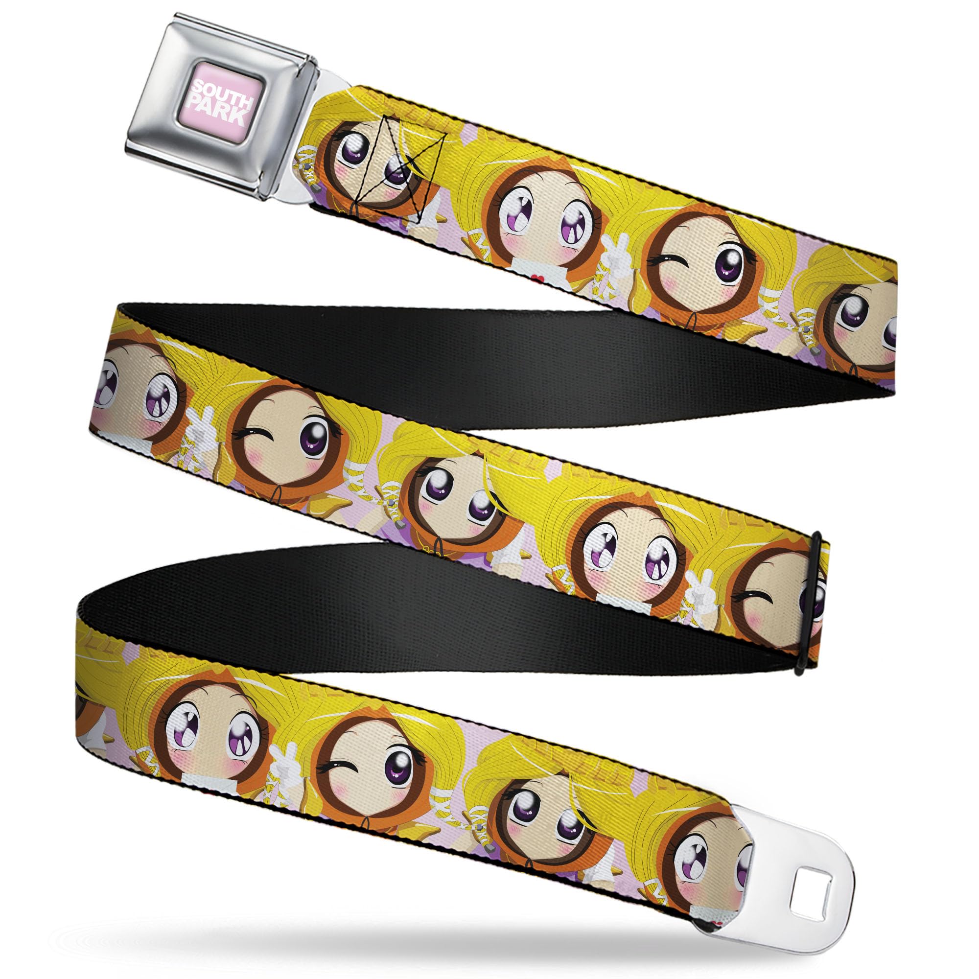 Comedy Central Belt, Seatbelt Buckle Belt, South Park Princess Kenny Expressions Pink, Youth 20 to 36 Inches