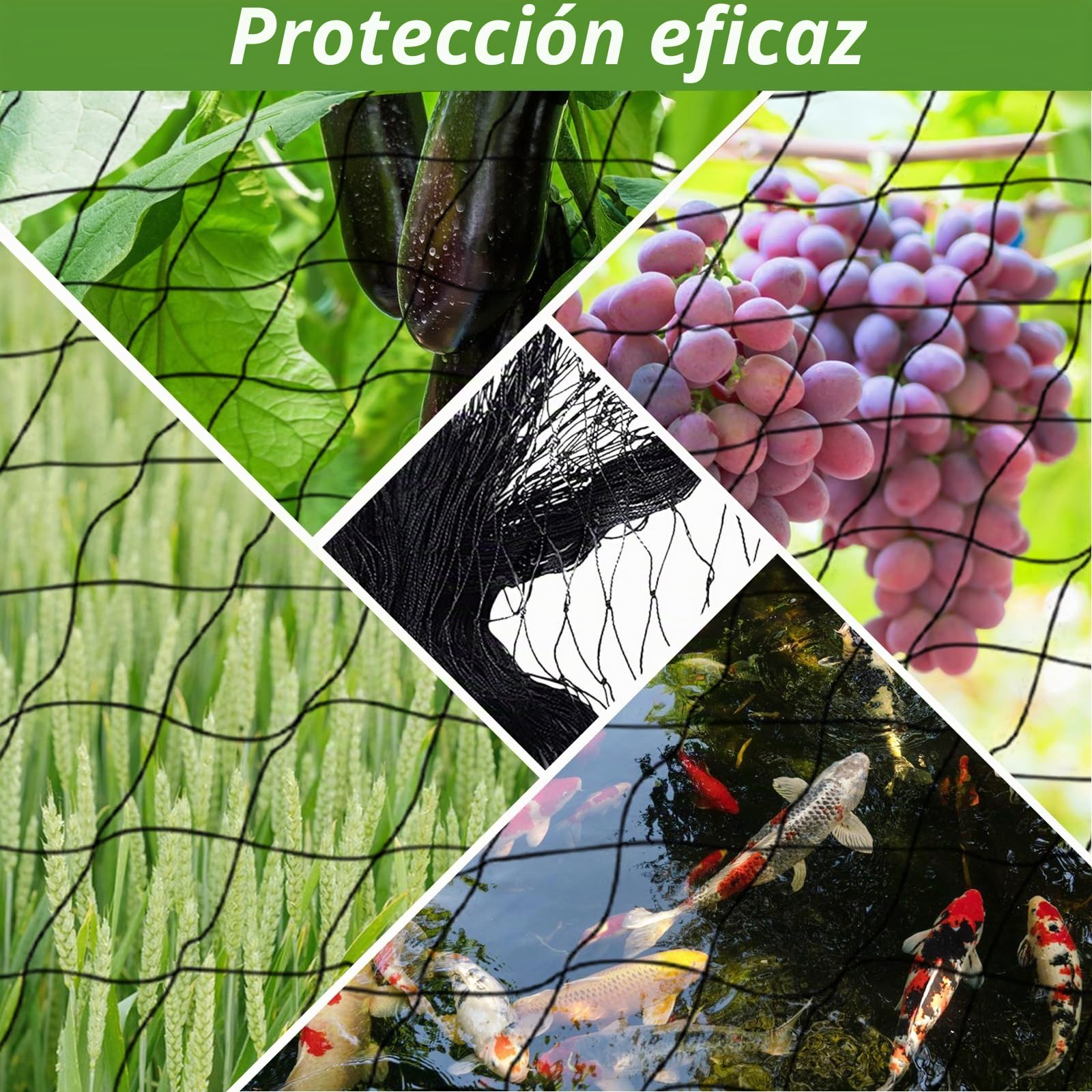 Malla antipajaros Red Proteccion - Malla de 25 mm x 25 mm Adecuada para Gallinero Proteger Jardines estanques huertos Red para (15M x15M-2.5CM)