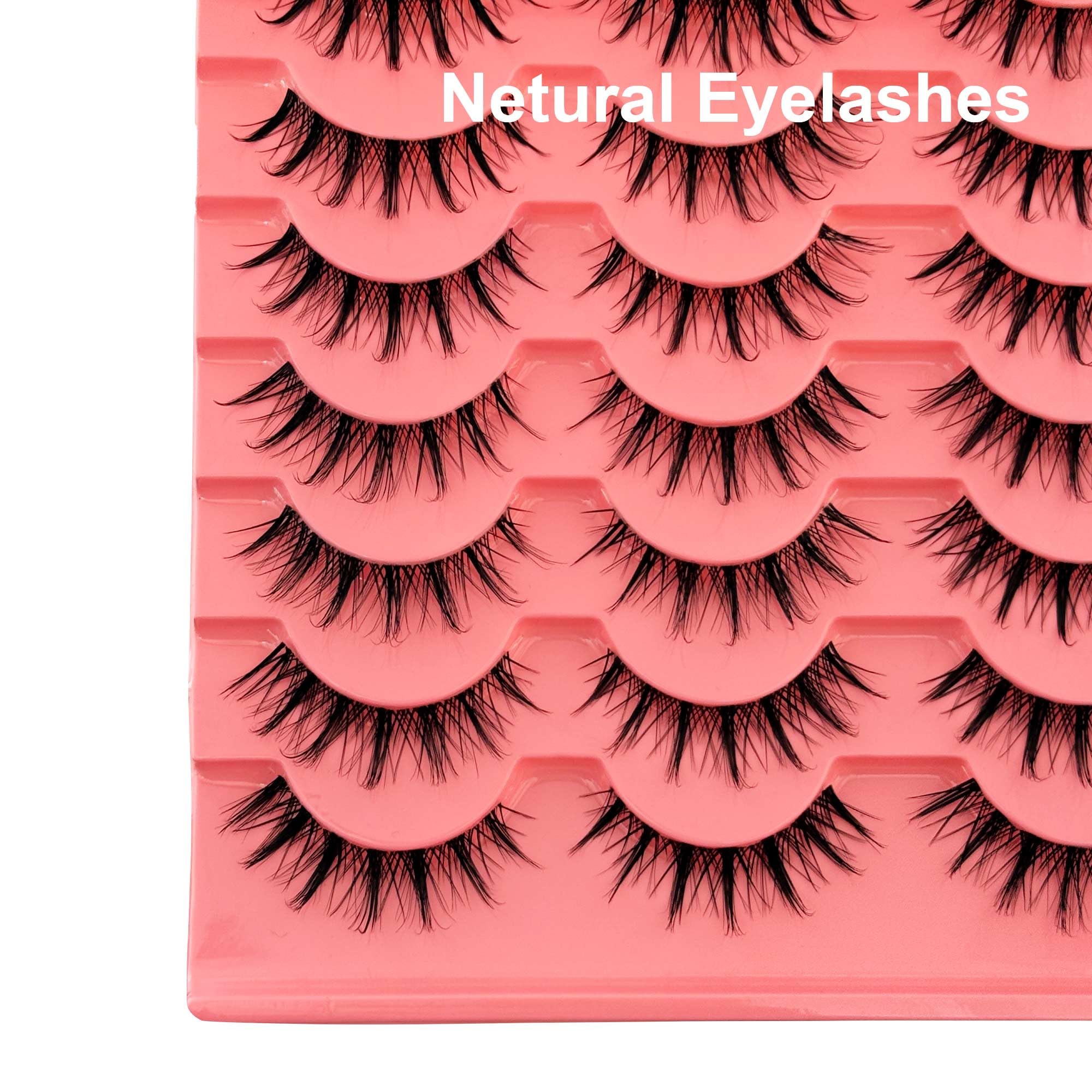 Manga Lashes Yasnai Wispy Natural Look Lashes Anime Sztuczne rzęsy Kocie Oko Objętość Rzęsy Sztuczne Rzęsy 13 mm Kolczaste Koreańskie Japońskie Azjatyckie Cosplay 3D Rzęsy Oczu Opakowanie 7 par