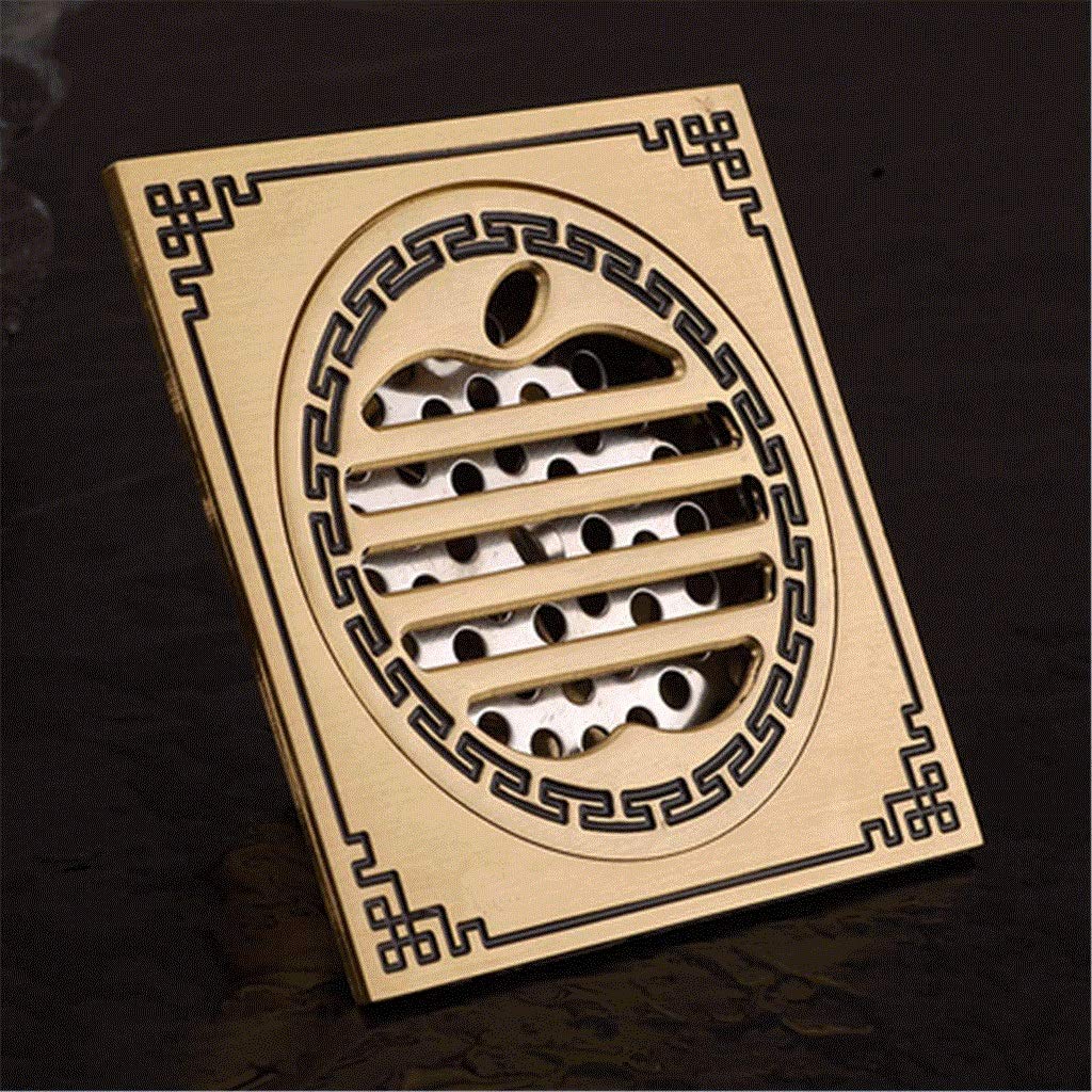 desagüe Ducha, Drenaje de Piso: Desagüe de Piso Cuadrado de latón Antiguo con Cubierta extraíble, colador de Aguas residuales for baño, Cocina, terraza y área de Drenaje público