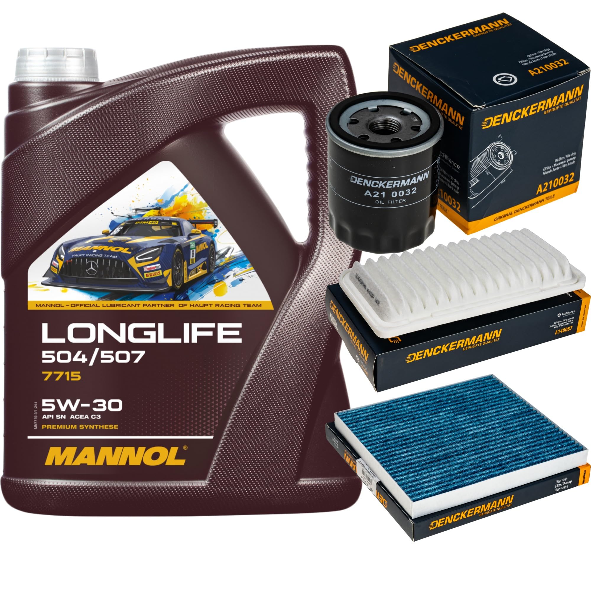 Pacchetto di ispezione pacchetto di manutenzione filtro con Longlife 504/507 5W-30 5L, filtro aria, filtro ai carboni attivi, filtro abitacolo filtro olio