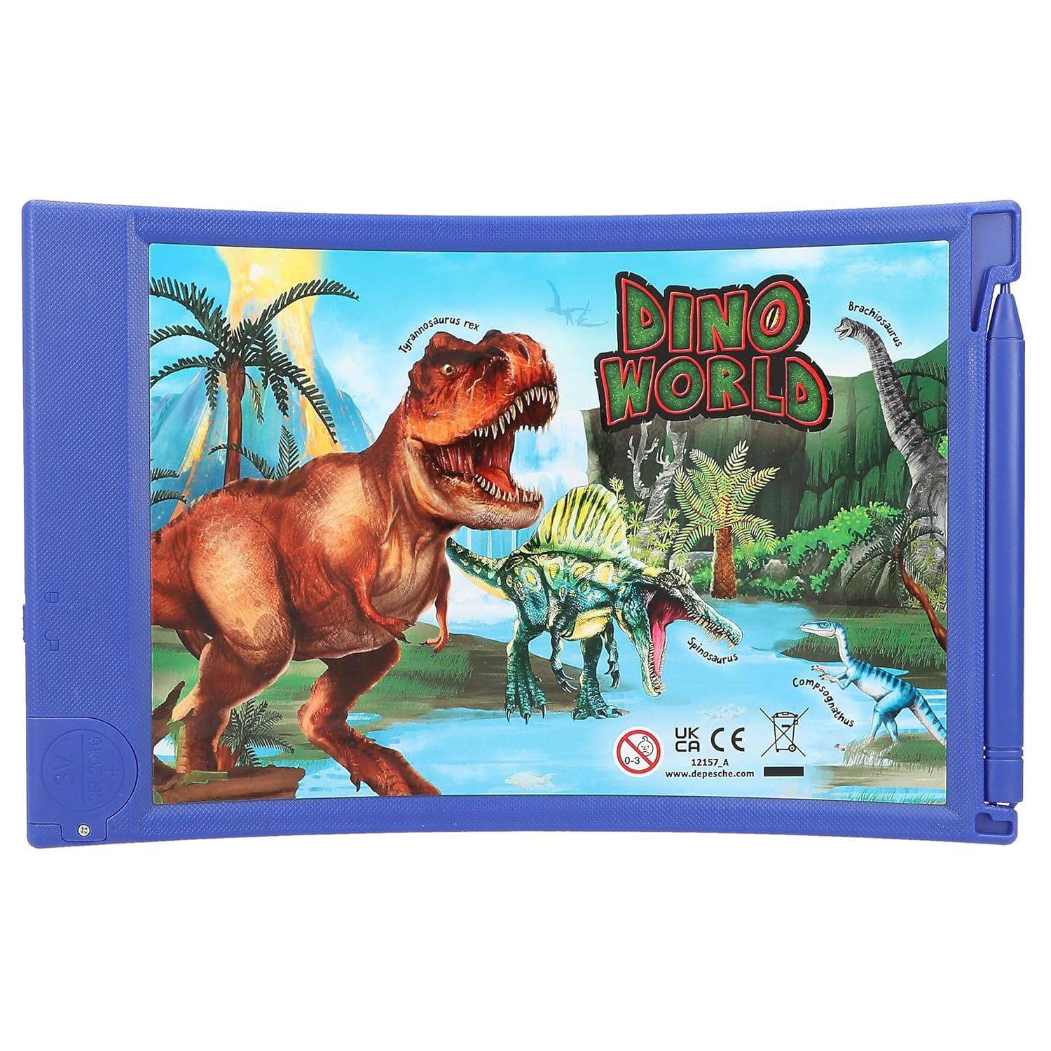Depesche 12157 Dino World Magic Board, LCD Board and Drawing Pen Included for Drawing and Sketching