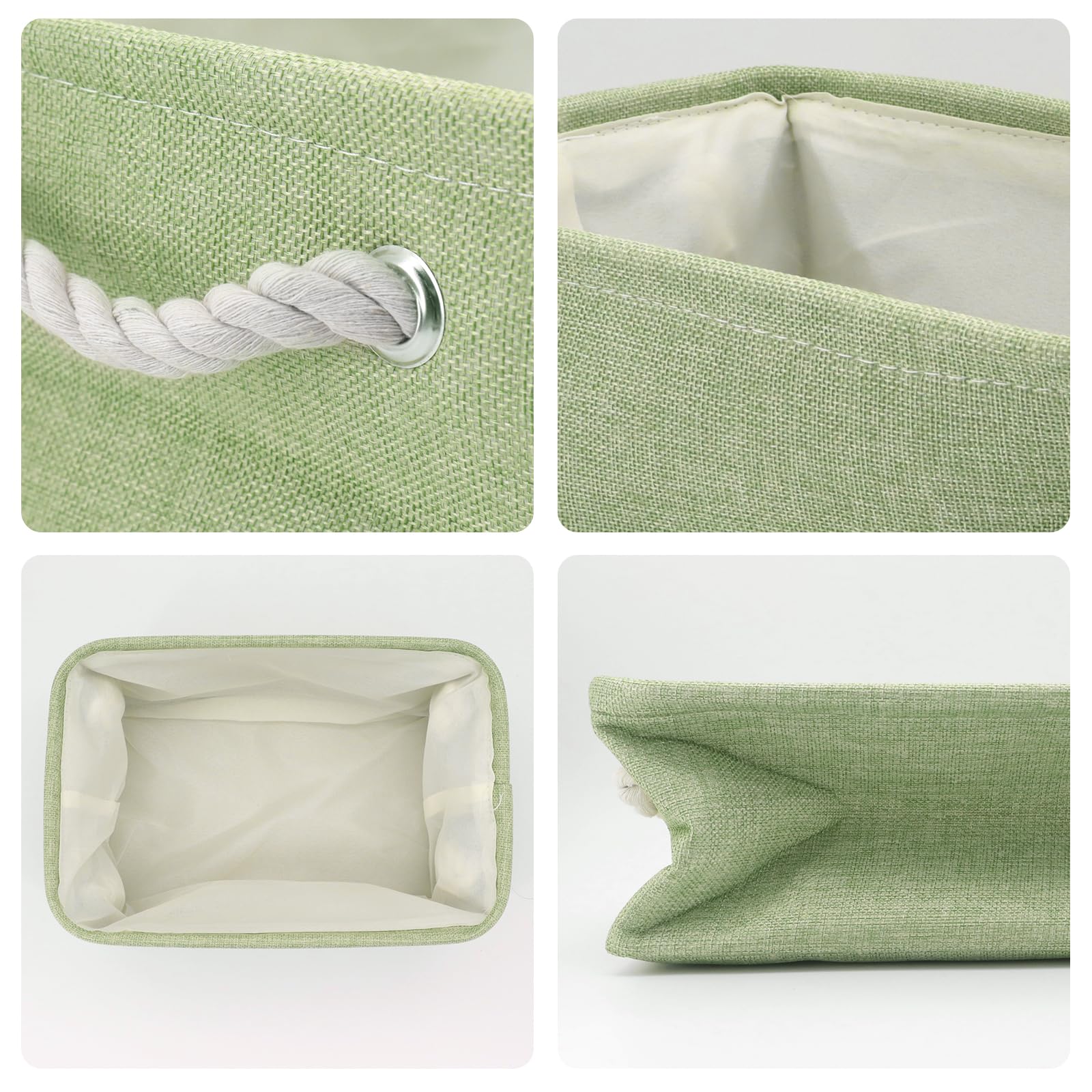 Lot 3 Paniers Rangement Tissu Avec Poignées - 40x30 / 35x25 / 30x20 Cm - Boîtes Pliables Pour Étagères, Jouets, Vêtements