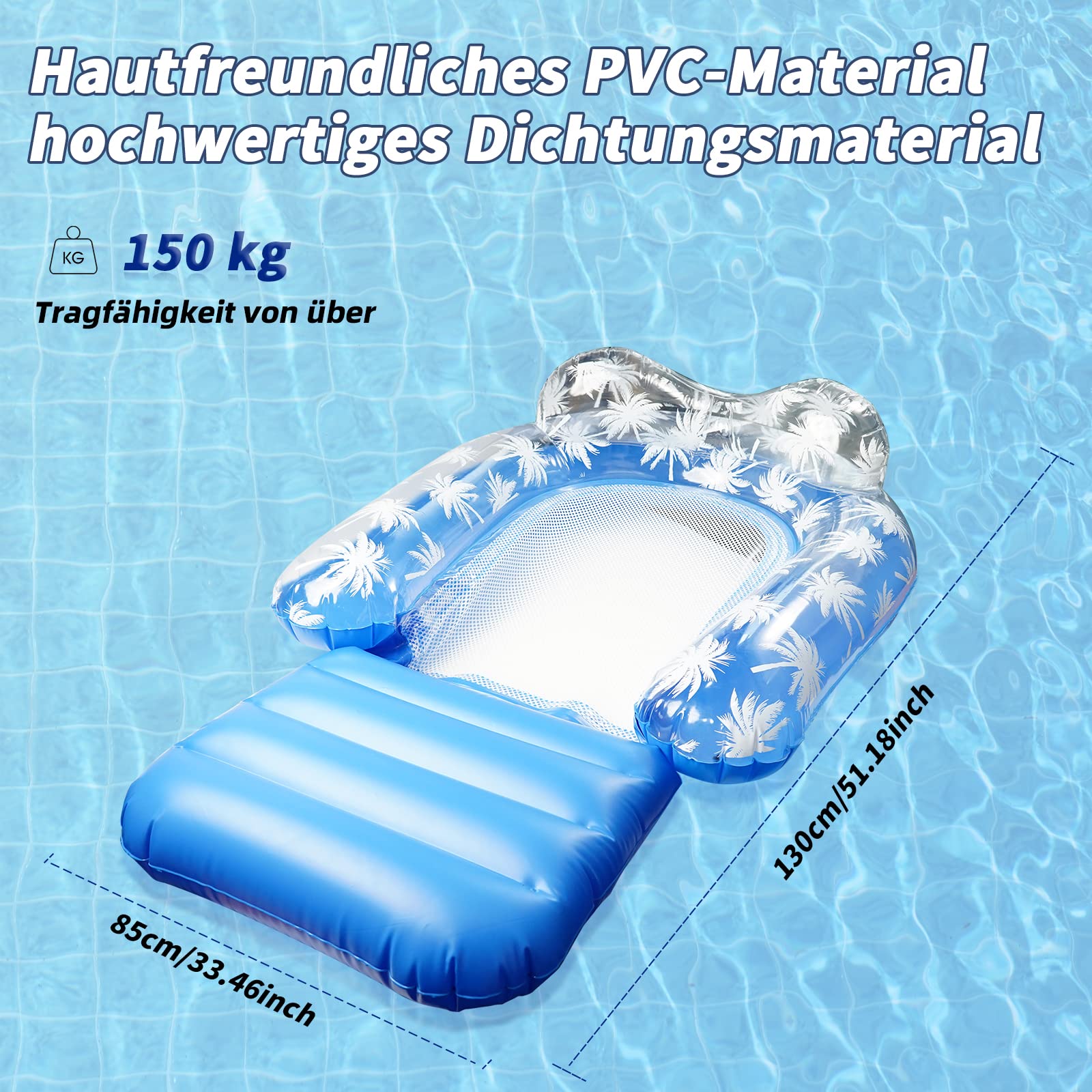 Aufblasbare Pool-Hängematte Für Erwachsene – 4-in-1 Schwimm-Liege Mit Pumpe