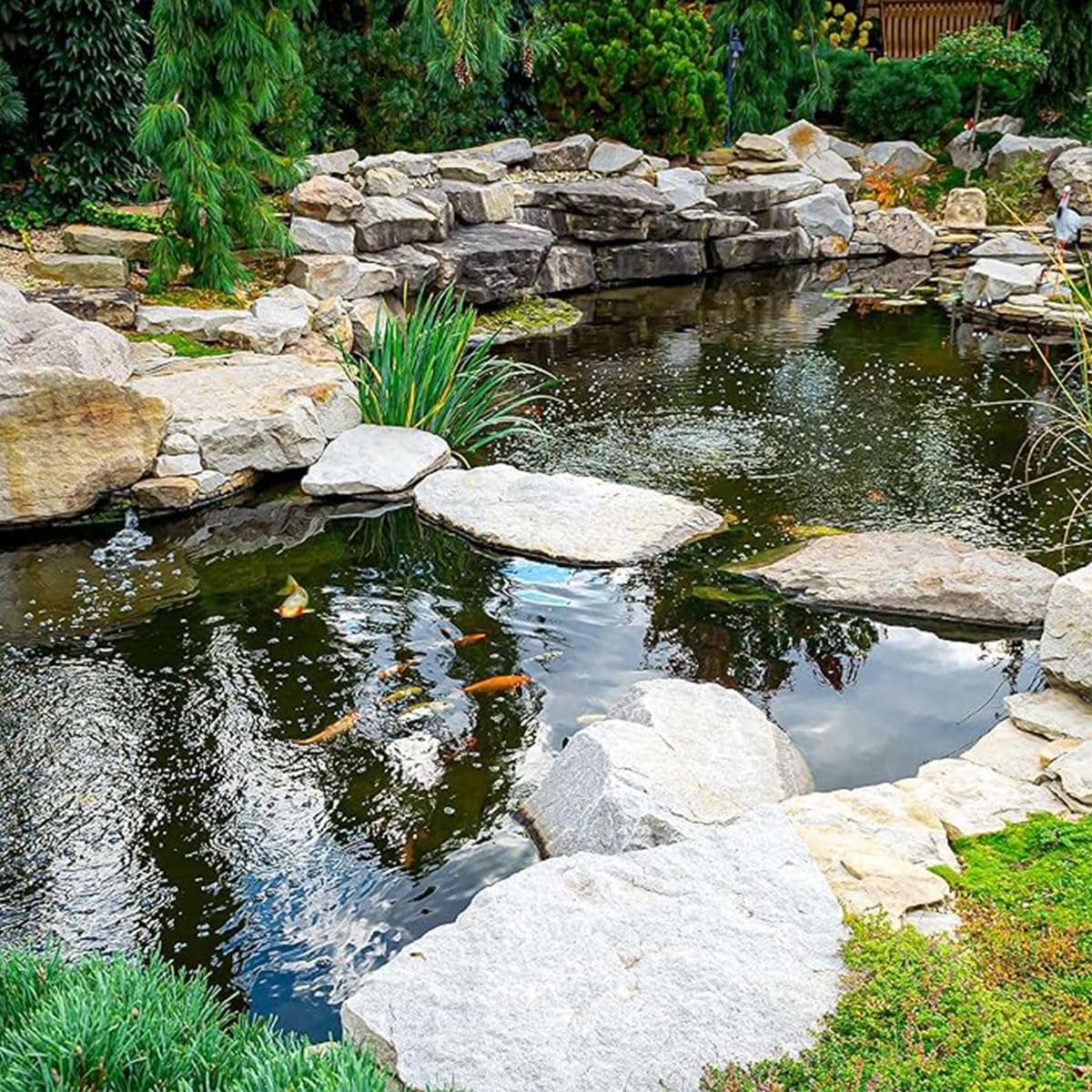 Hochwertige Teichfolie 0,12 mm 9x11 m Schwarz HDPE für Gartenteiche, Fischteiche, Bäche, Springbrunnen und Wasserfälle im Garten. Strapazierfähige, wasserdichte Folie für kleine bis große Te