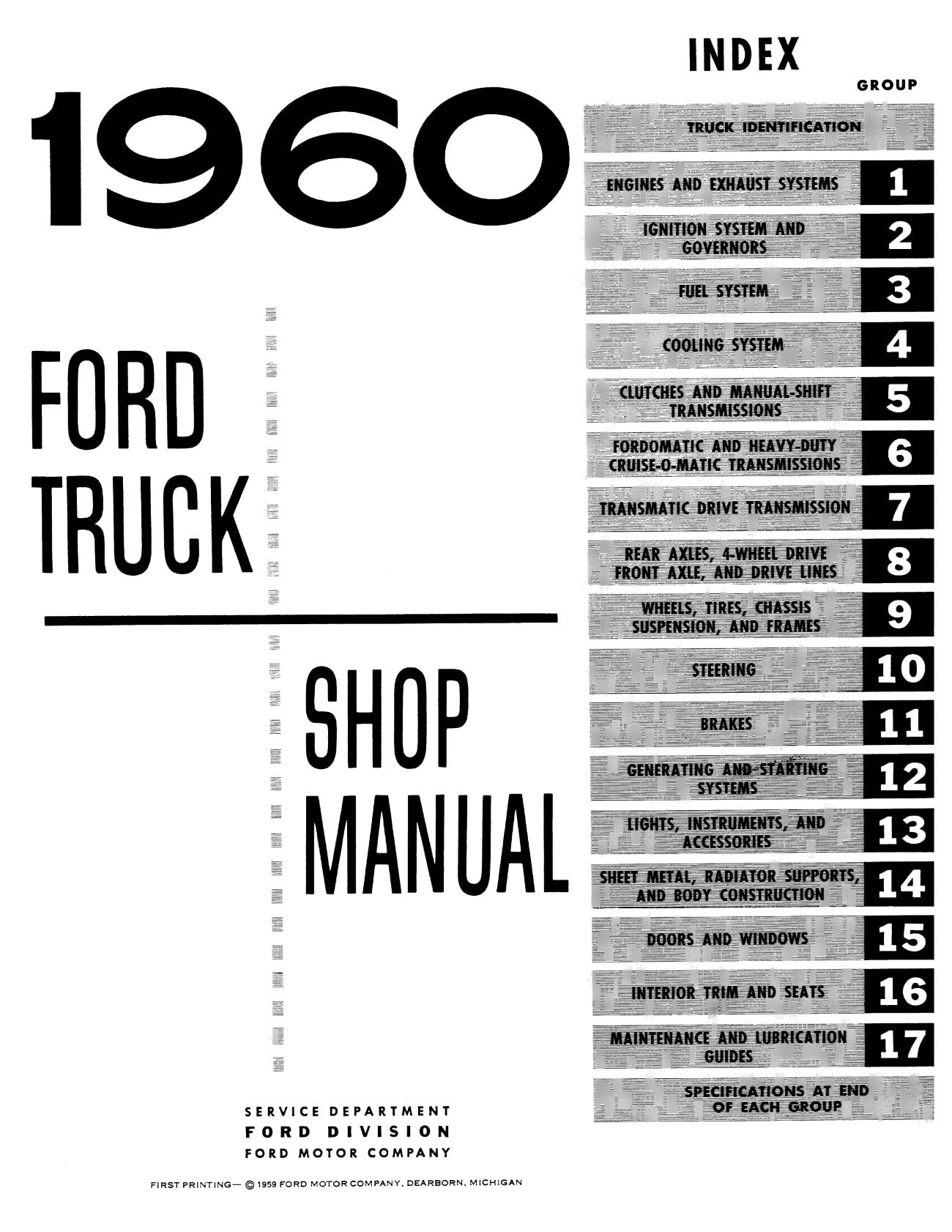 1960 Ford Truck Shop Manual By Detroit Iron