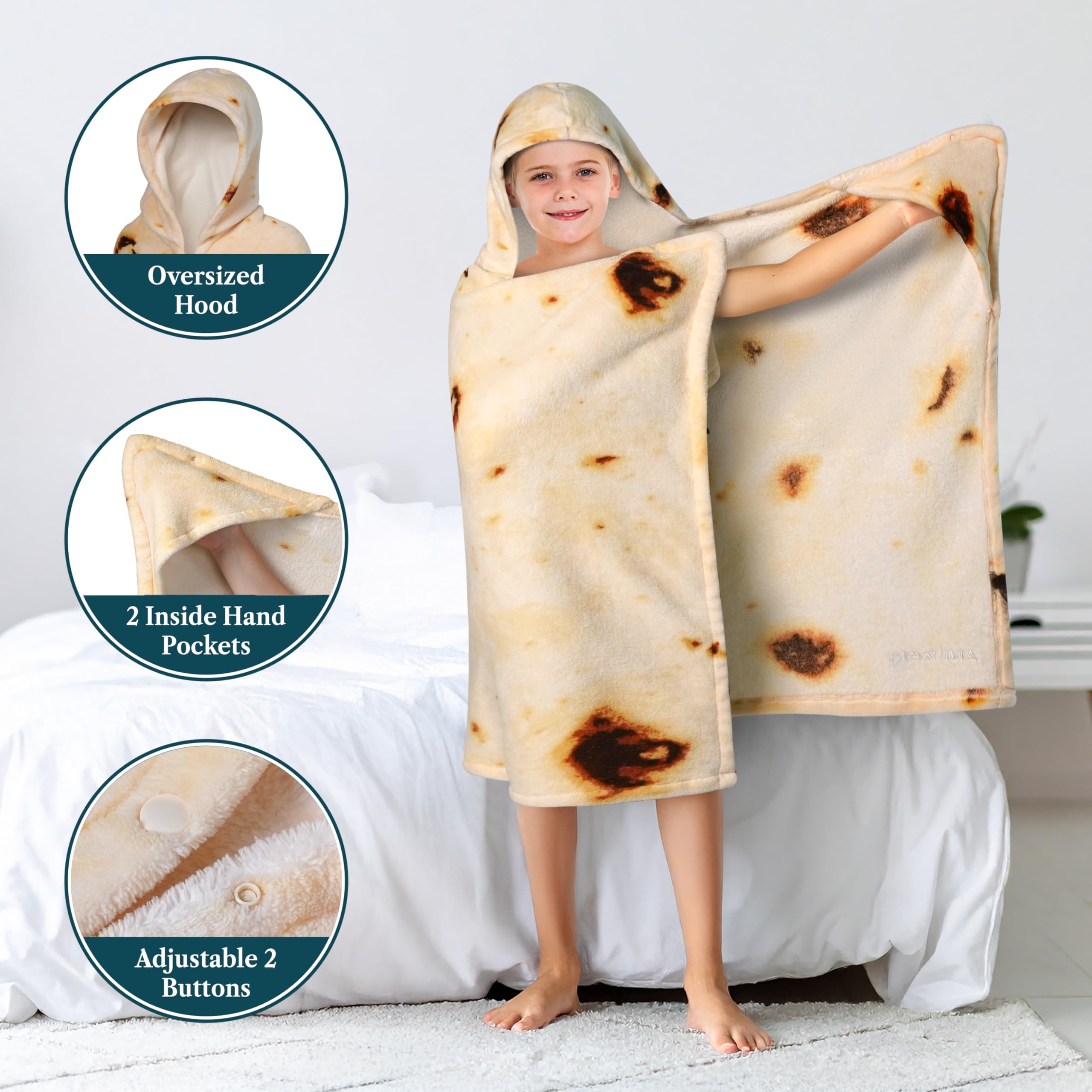 PAVILIA Fleece-Handtuch mit Kapuze für Kinder, Kleinkinder, Stranddusche für Pool, Schwimmponcho für Jungen und Mädchen von 3–8 Jahren, 127 x 76 cm