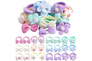 Ligueros Para el Pelo para Niñas, Elásticos para Coleta Sin Costura, 24...