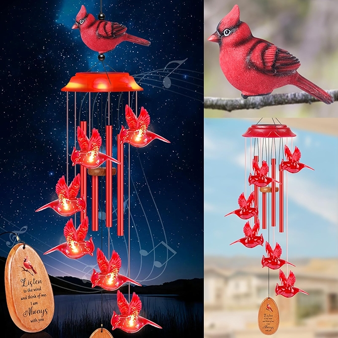 太阳风铃户外挂灯风铃鸟类庭院装饰礼物