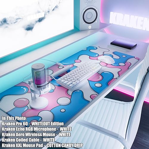 Miniatura 10 de Kraken Keyboards DRIP XXL - Alfombrilla de mouse para juegos en blanco y negro  Alfombrilla de mouse profesional artesanal  Alfombrilla de