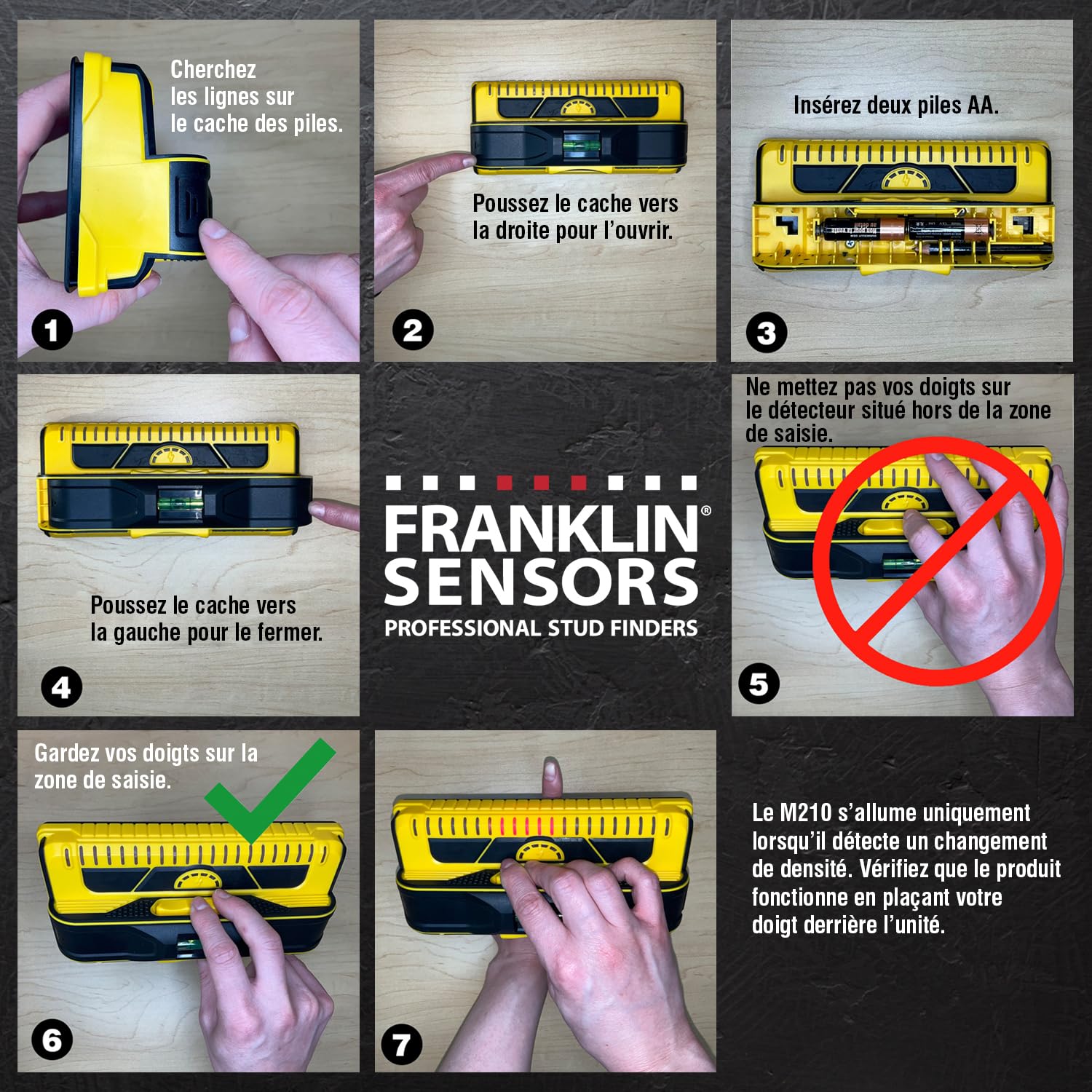 Franklin Sensors ProSensor M210 Détecteur de montants professionnel 13 capteurs