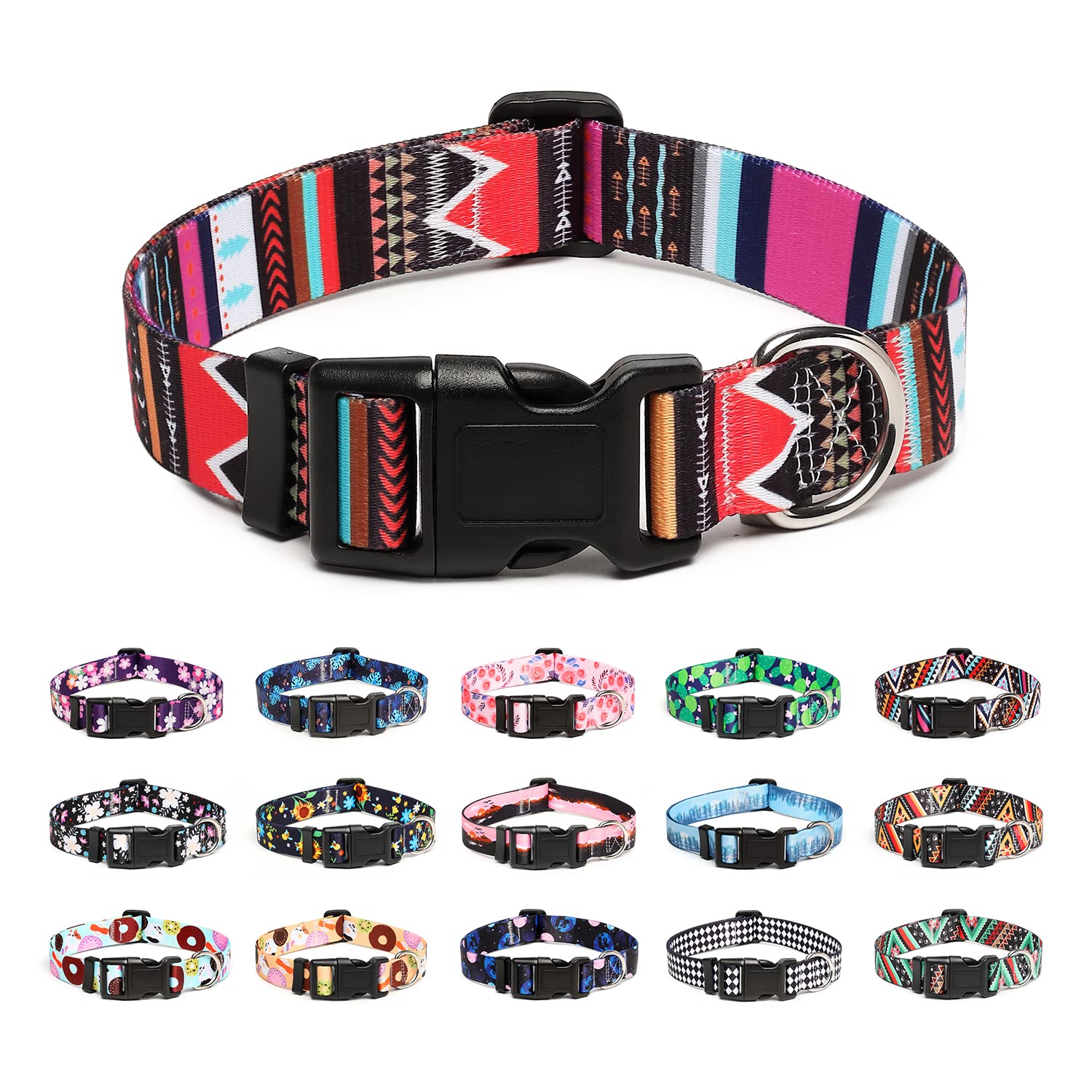 Mercano Collar ajustable para perro, patrones de diseño especial, nailon suave, cómodo y duradero, para perros pequeños, medianos y grandes (S, oro étnico) — view 39