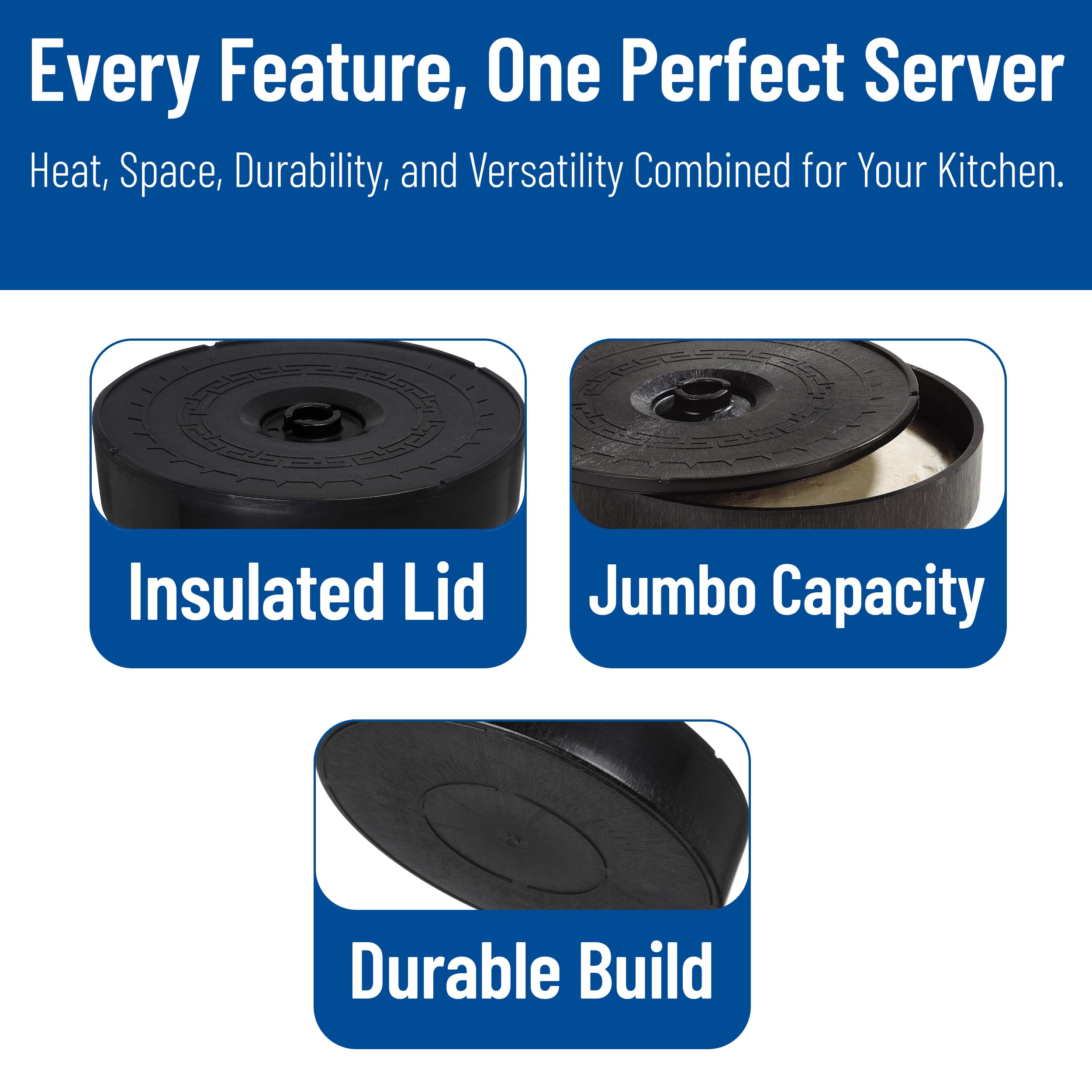 Carlisle 071703 Lift Off Jumbo - Servidor para tortillas, 30,5 cm / 5 cm, color negro