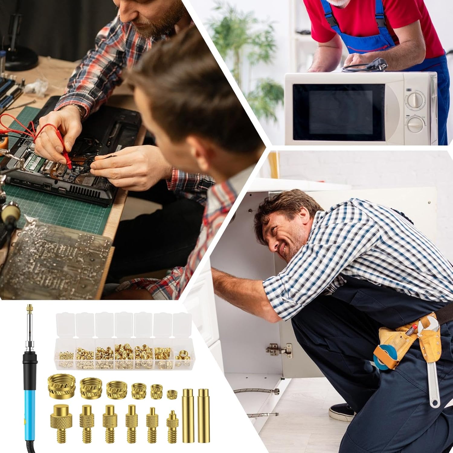 Heat Set Insert Tool - Threaded Welding Device, Durablle Adapter Kit | Heat Resistant Installation Equipment, Precision Operating Tool with Reliable Design for Printing Insertion Home Work