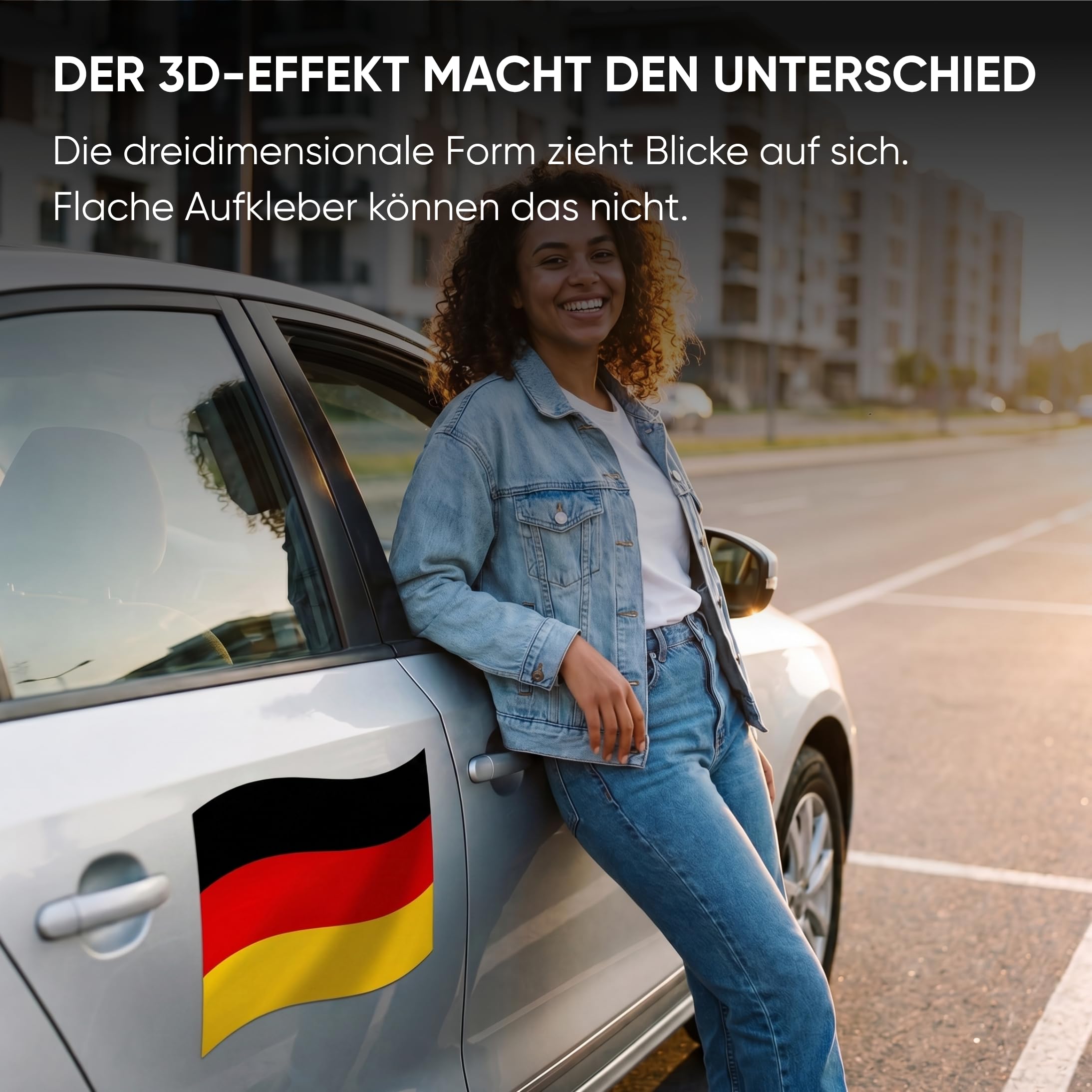 Sonia Originelli Fanset Fanartikel für das Auto Außenspiegelfahnenset Magnetfahnen für die Türen EM WM Fussball, Farbe: Deutschland