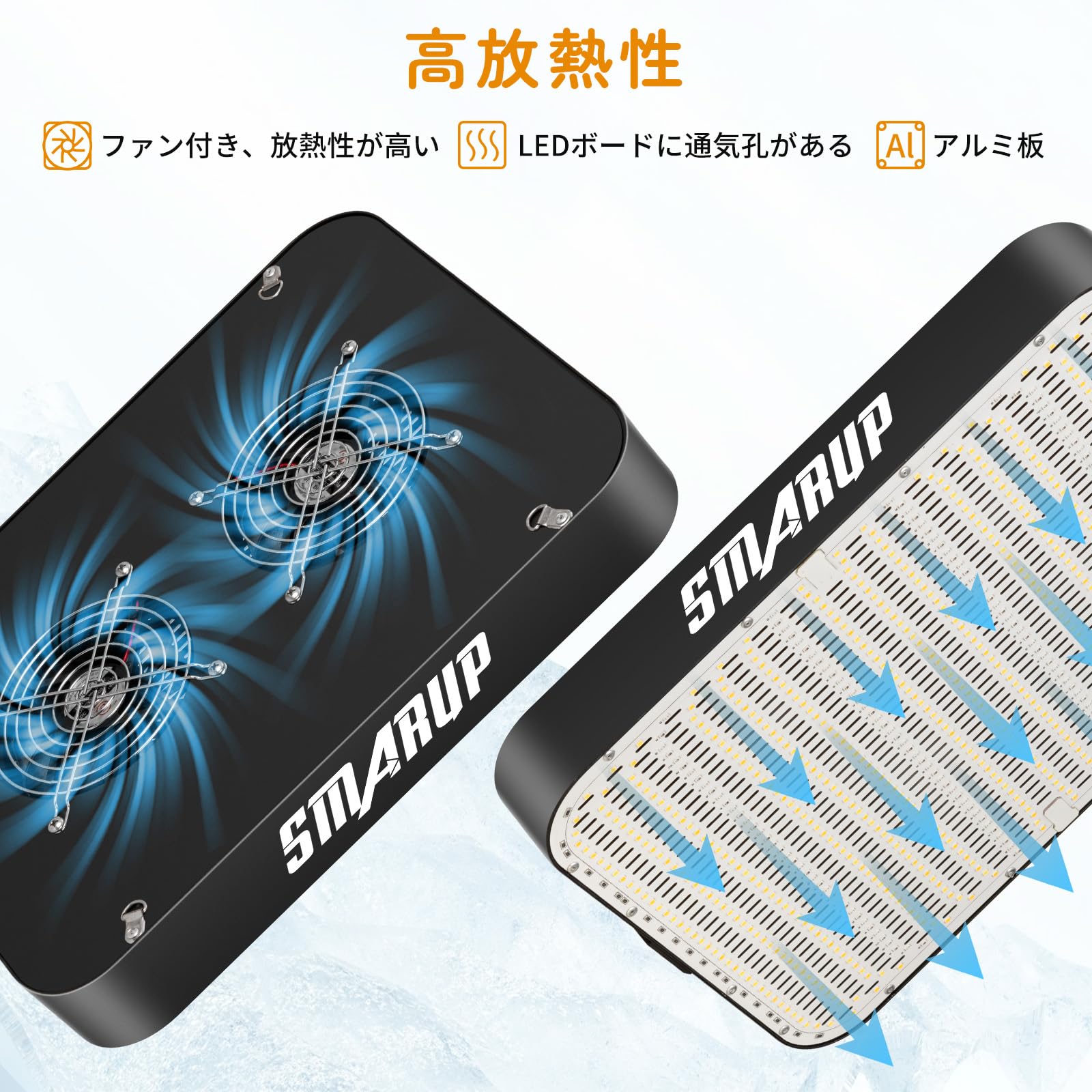 Amazon.co.jp: 2000W LED植物育成ライト 2チャンネル調光可能植物成長