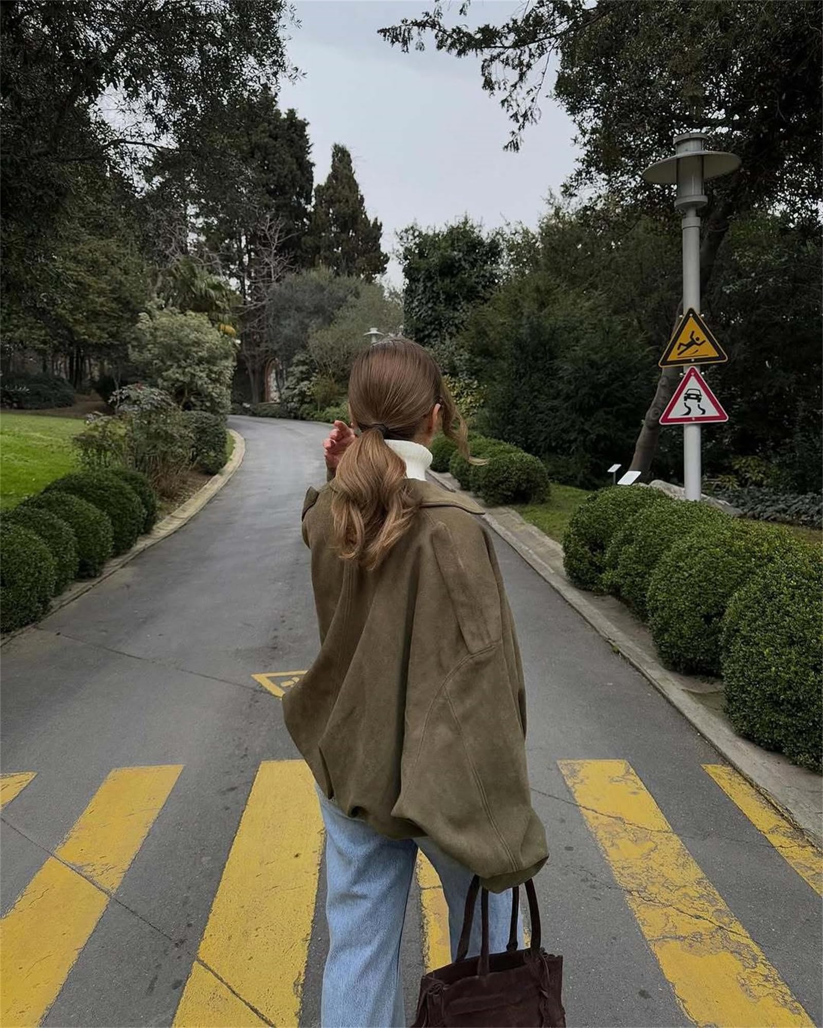 Generisch Chaqueta bomber de ante sintético para mujer, abrigo corto con cremallera y solapas, chaqueta de motociclismo de gran tamaño, estilo casual