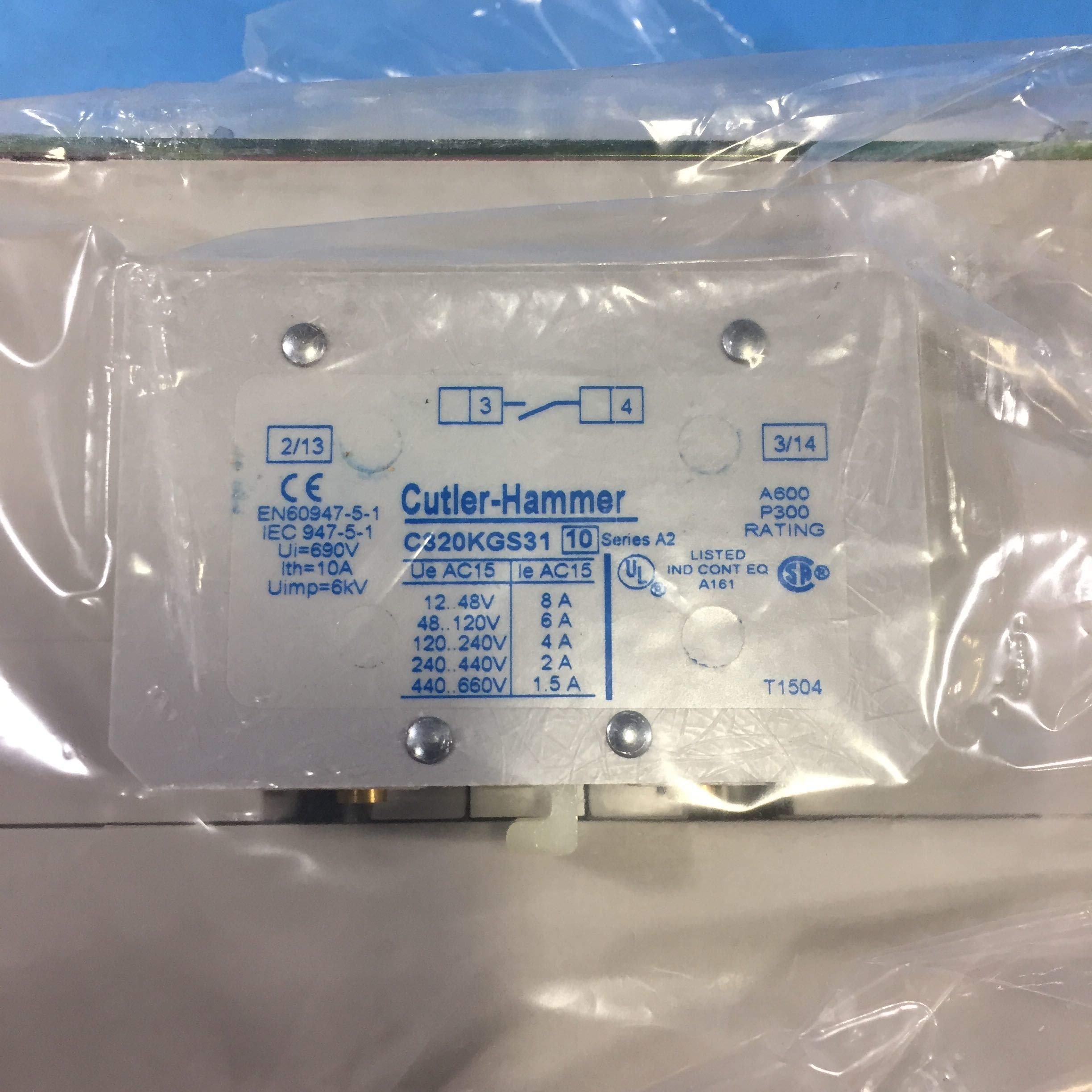 Cutler Hammer Eaton CE15NN3A IEC Contactor - 3P Open Style, Size N, 120V Coil