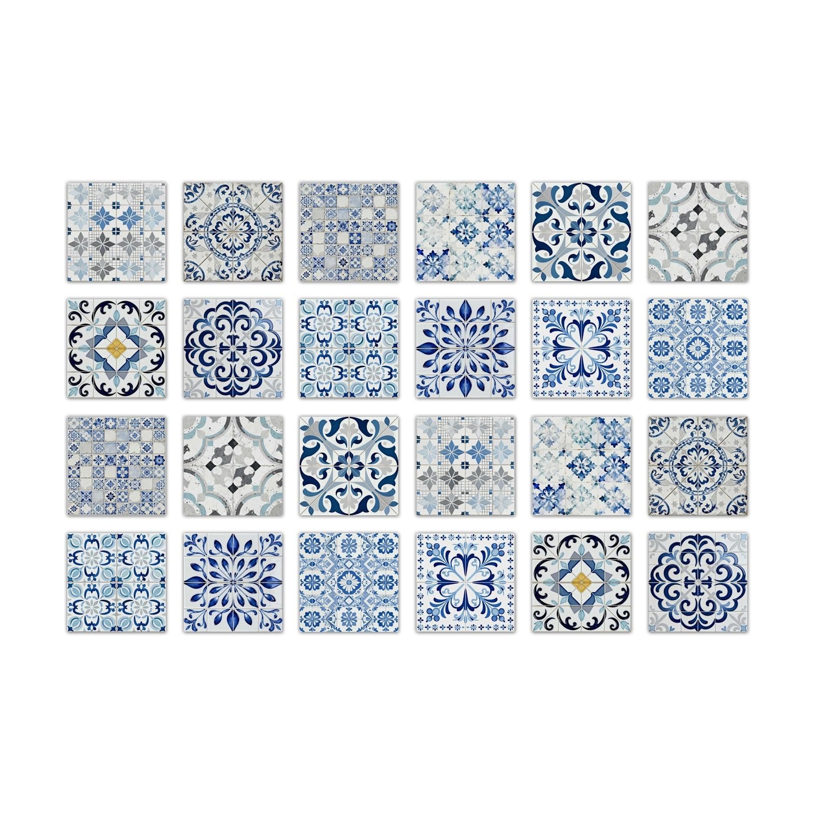 24PCS Tile Stickers, Kitchen Bathroom Wall Decoration