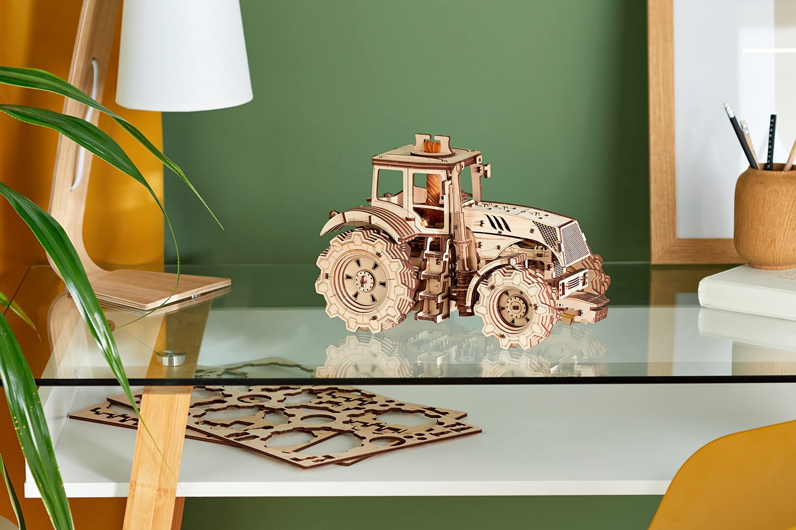 EWA Eco-Wood-Art 3D Holzpuzzle für Jugendliche und Erwachsene - Mechanisches Traktor Modell - DIY-Bausatz, Selbstmontage, kein Kleber erforderlich