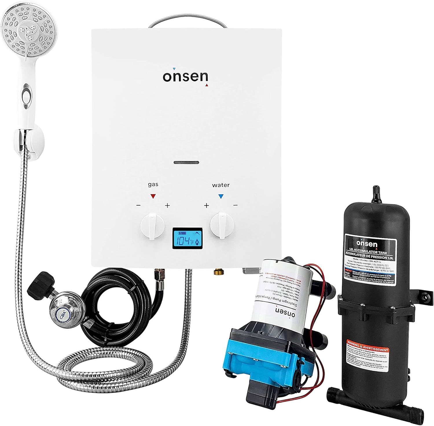 Onsen 5L Portable Tankless Propane Water Heater with Pump