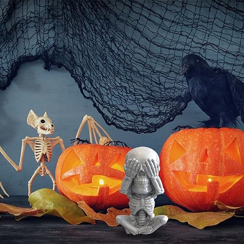 Miniatura 6 de Molde de vela de calavera 3D en columna de resina de silicona para aromaterapia, fundición de resina, fabricación de cera de jabón casero, arcilla