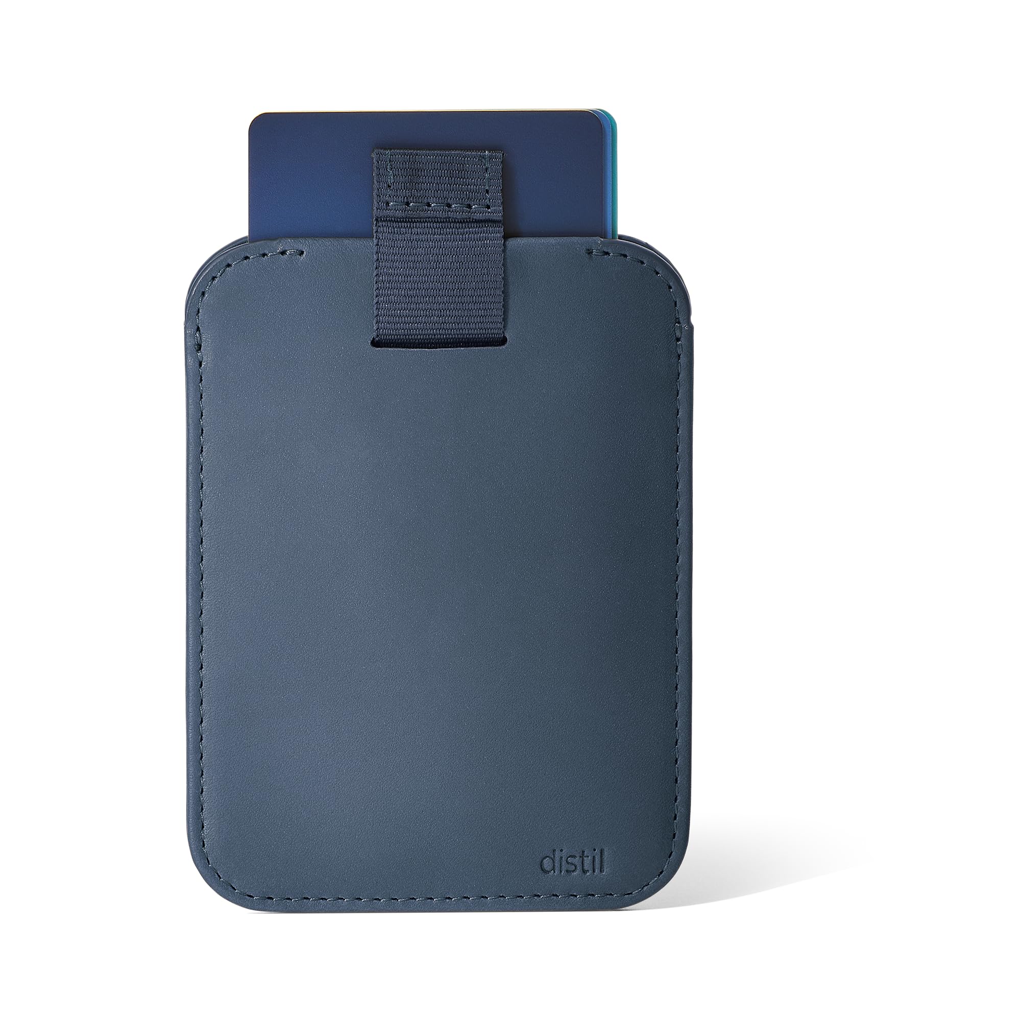Distil Union Wally Sleeve | Minimalist Genuine Leather Slim Wallet & Credit Card Holder | MagLock Pocket, Pull-Tab Access, RFID Shielding