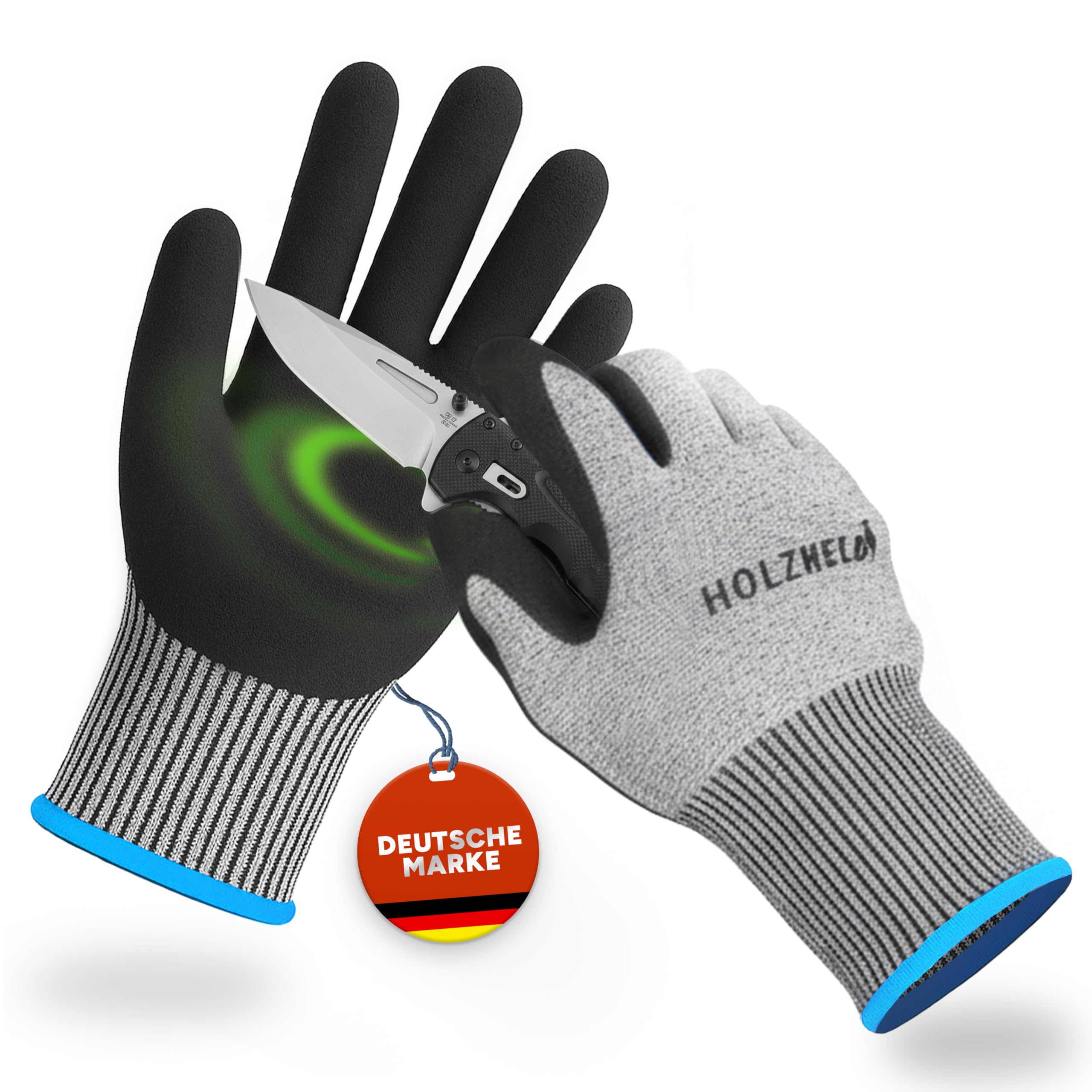 HOLZHELD - Schnittschutzhandschuhe Kinder mit zertifiziertem Schutz | Handschuhe fürs Schnitzen - Schnittfeste Handschuhe Küche - Schnittschutz - Schutzhandschuhe Küche - 2x Gr. XS