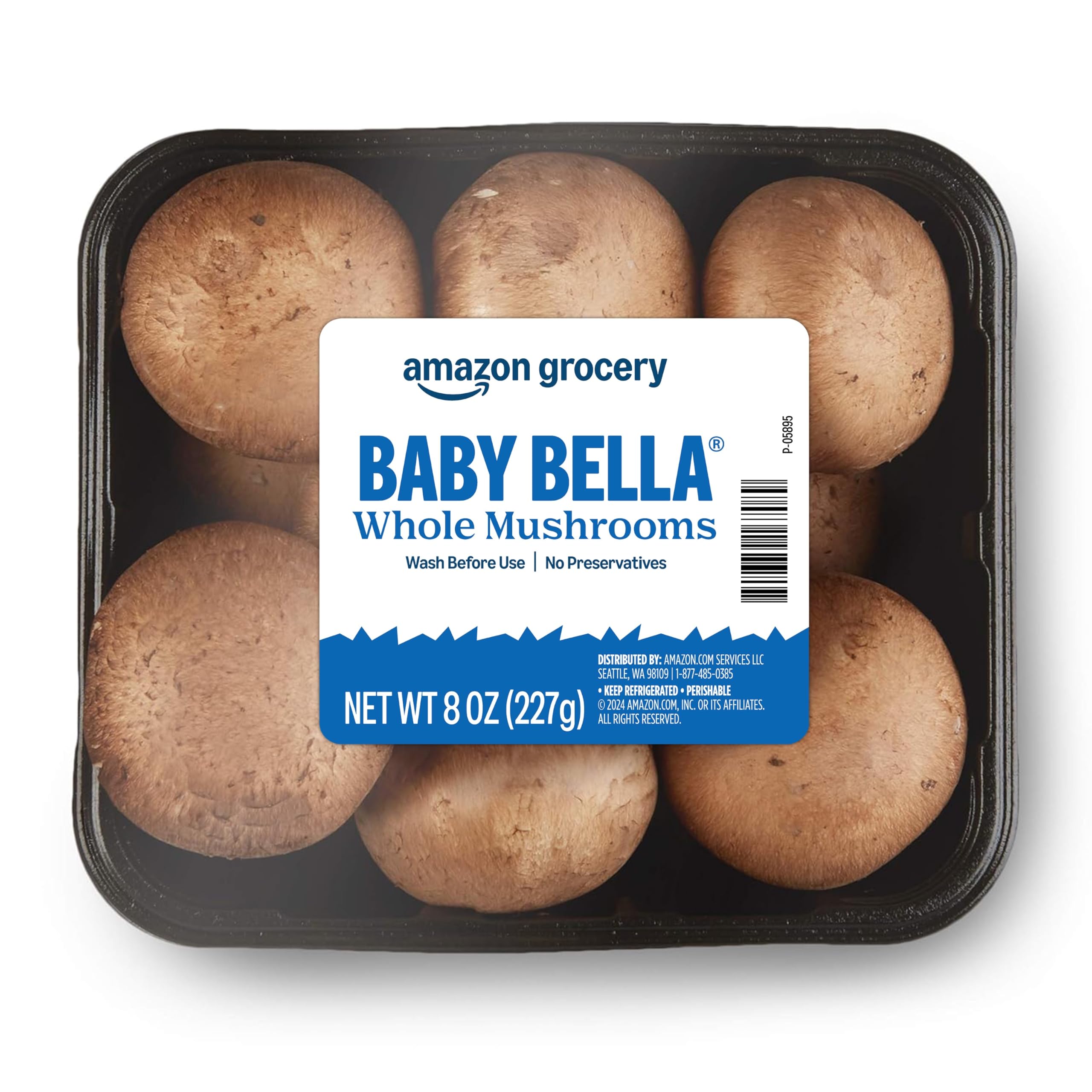 Amazon Grocery Whole Baby Bella Mushrooms 8 Oz Previously Fresh Brand Packaging May Vary