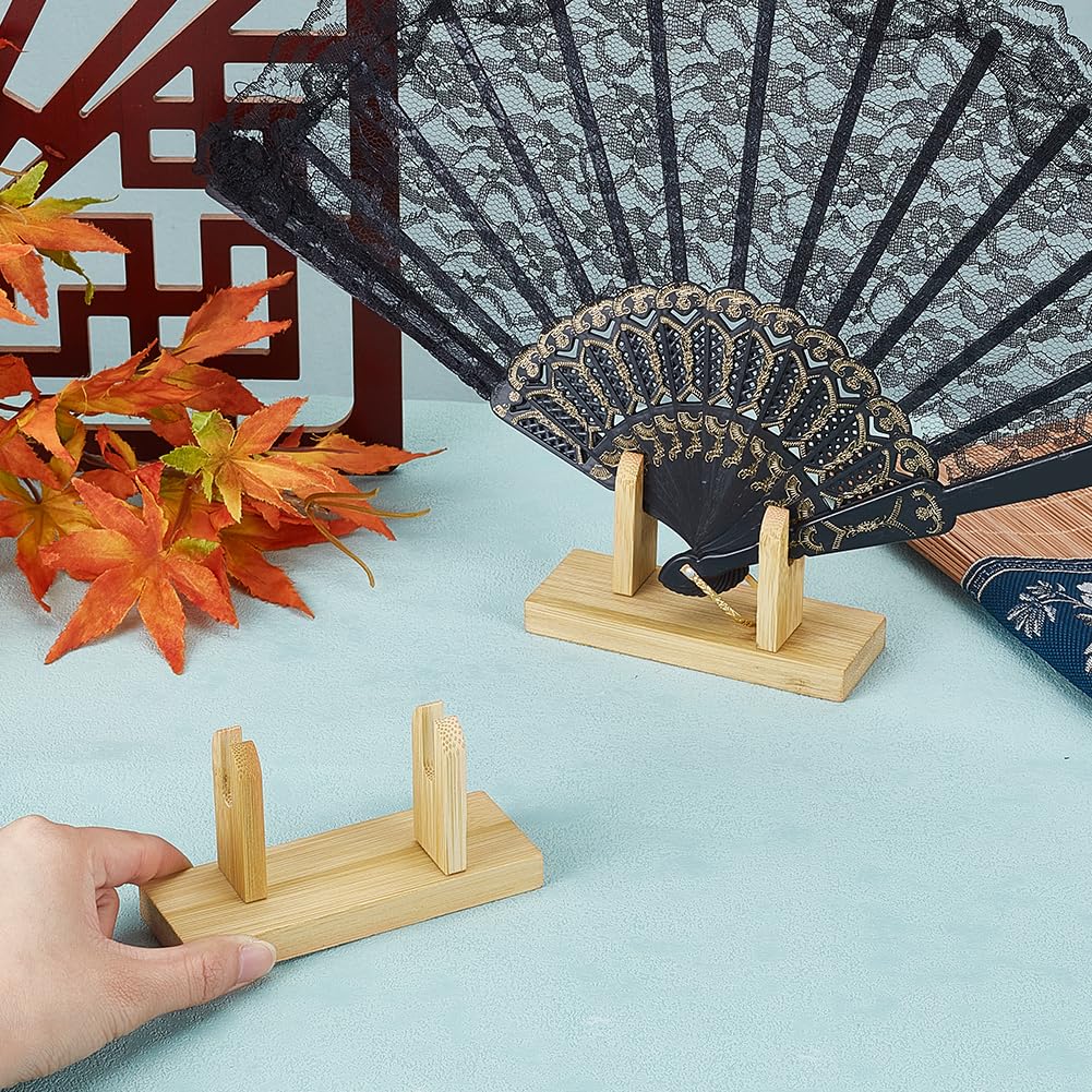 PH PandaHall 4pz Supporto per Ventaglio Pieghevole in Legno Supporto per Ventaglio Singolo, Base Espositiva per Ventagli Pieghevoli Giapponesi per Negozi Musei e Case, 11.3x4.1x6.3cm