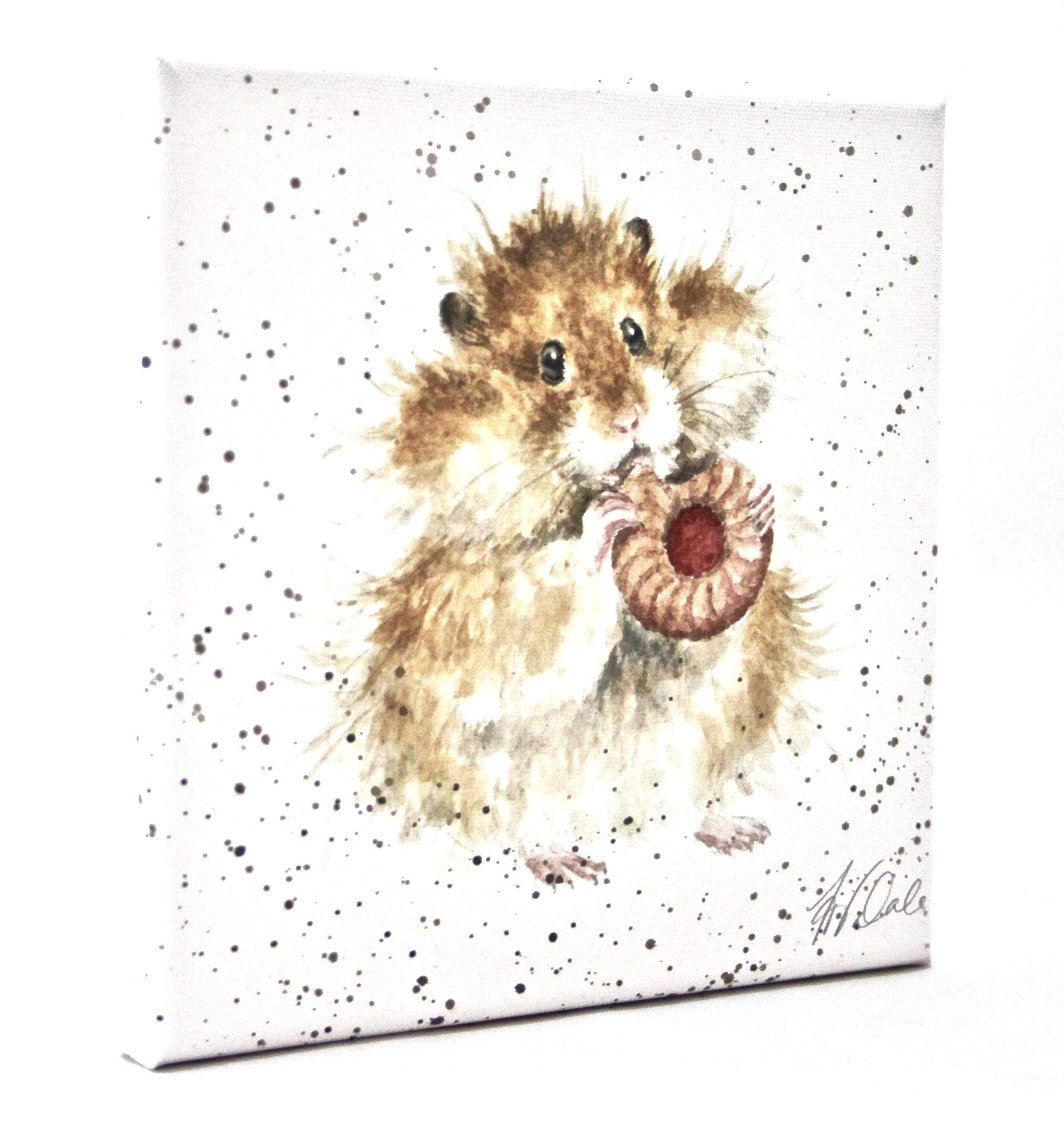 Wrendale Designs Hamster Print on White Square Canvas 20 Centimetre "The Diet Starts Tomorrow"