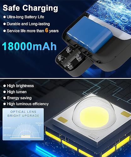 Miniatura 4 de JAYNLT Farolas solares para exteriores, 6500 K, luz comercial de estacionamiento resistente, luces de inundación solares del atardecer al amanecer,