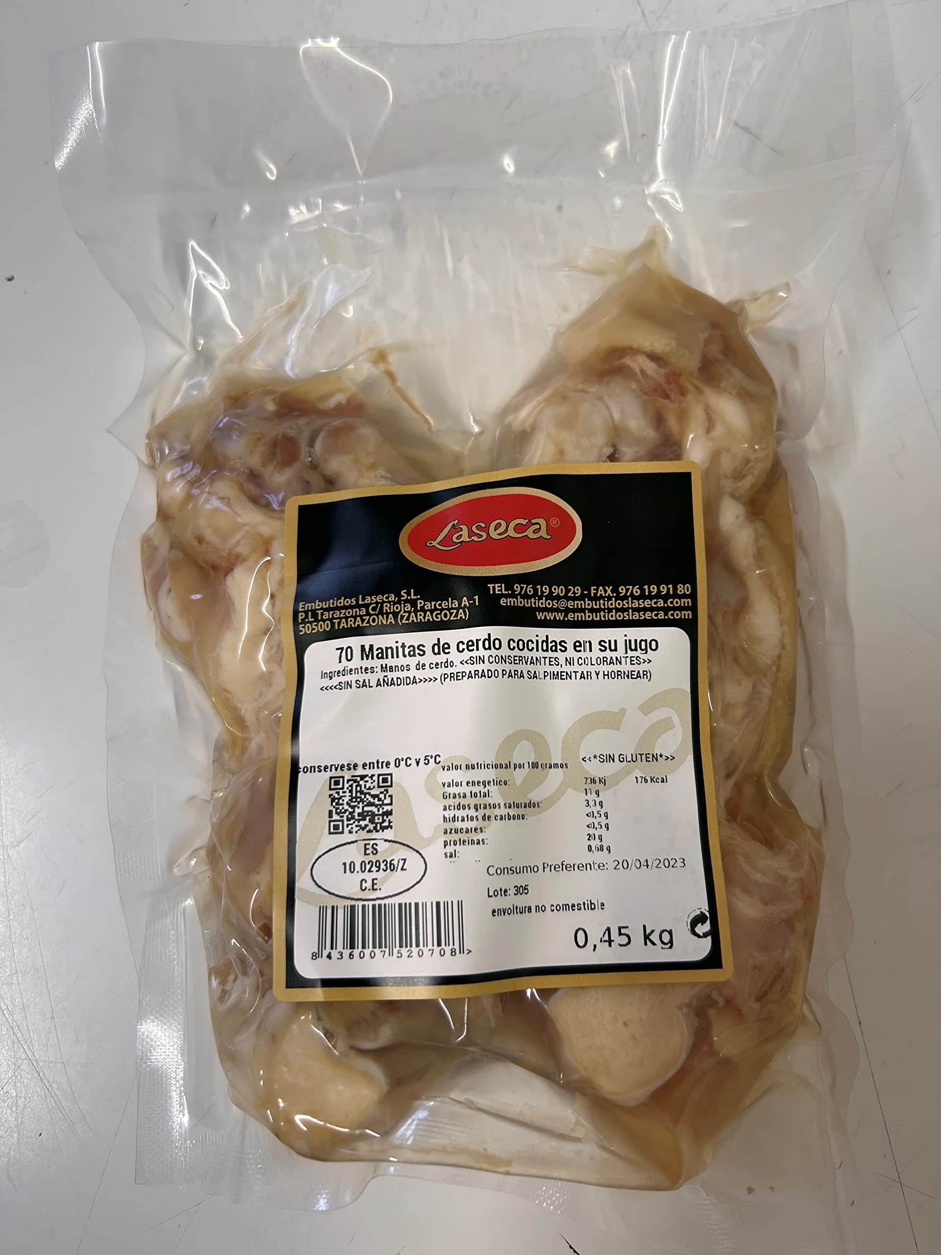 Manitas de cerdo cocidas en su jugo 12 piezas