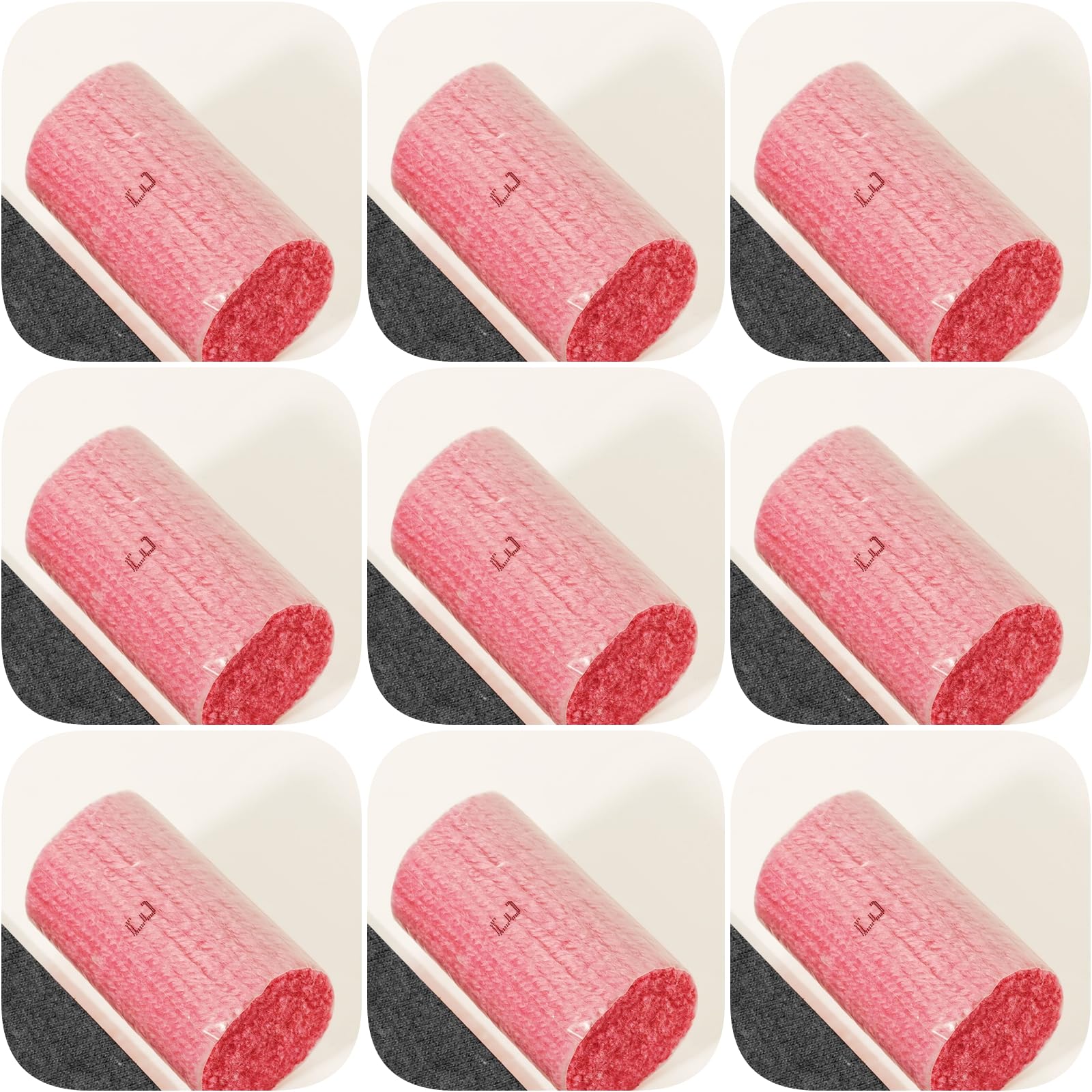Yglnden 10 Bundles Latch Hook Kit Colorful Yarn Bundles Cut Rug DIY Latch Hook Yarn for Handmake Craft Sewing Knitting for Adults (10 Bundles# Red A)