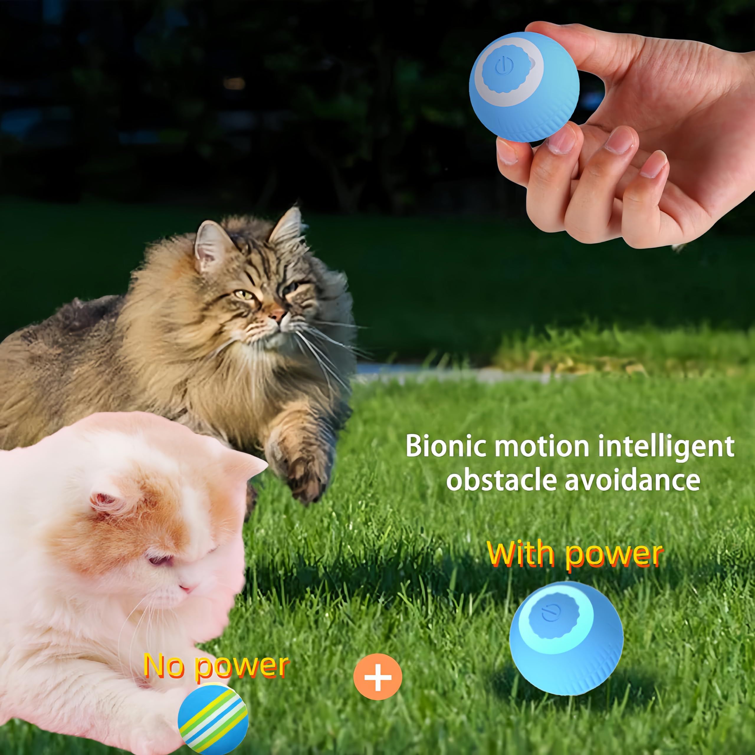 Wloom Power Ball 2.0 - Giocattolo per gatti, giocattolo interattivo per gatti, giocattolo interattivo per gatti di piccola taglia, palline giocattolo per cani di piccola taglia, gioco