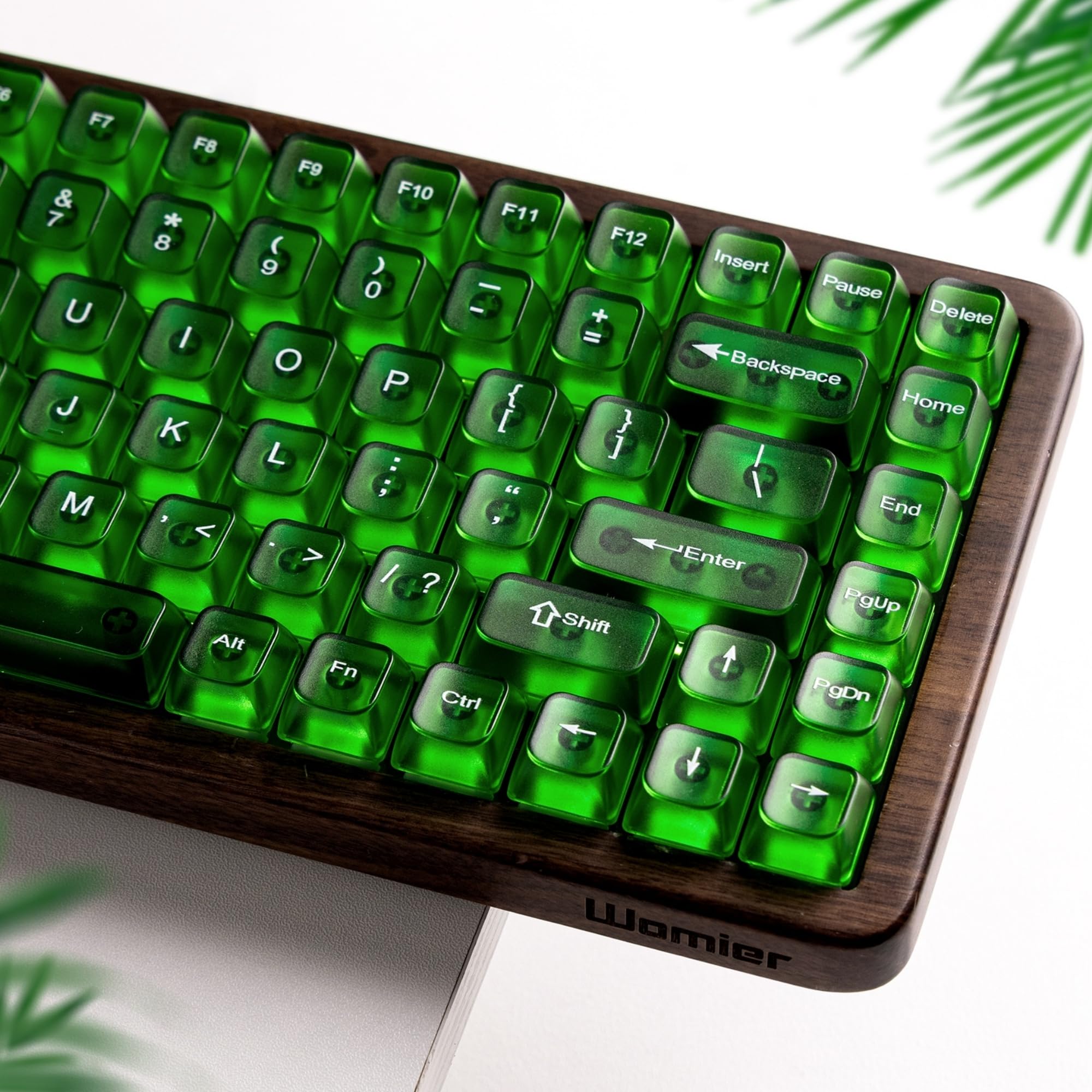 Womier Green Jelly Keycaps, Clear Shine Through Keycaps Feel Forest