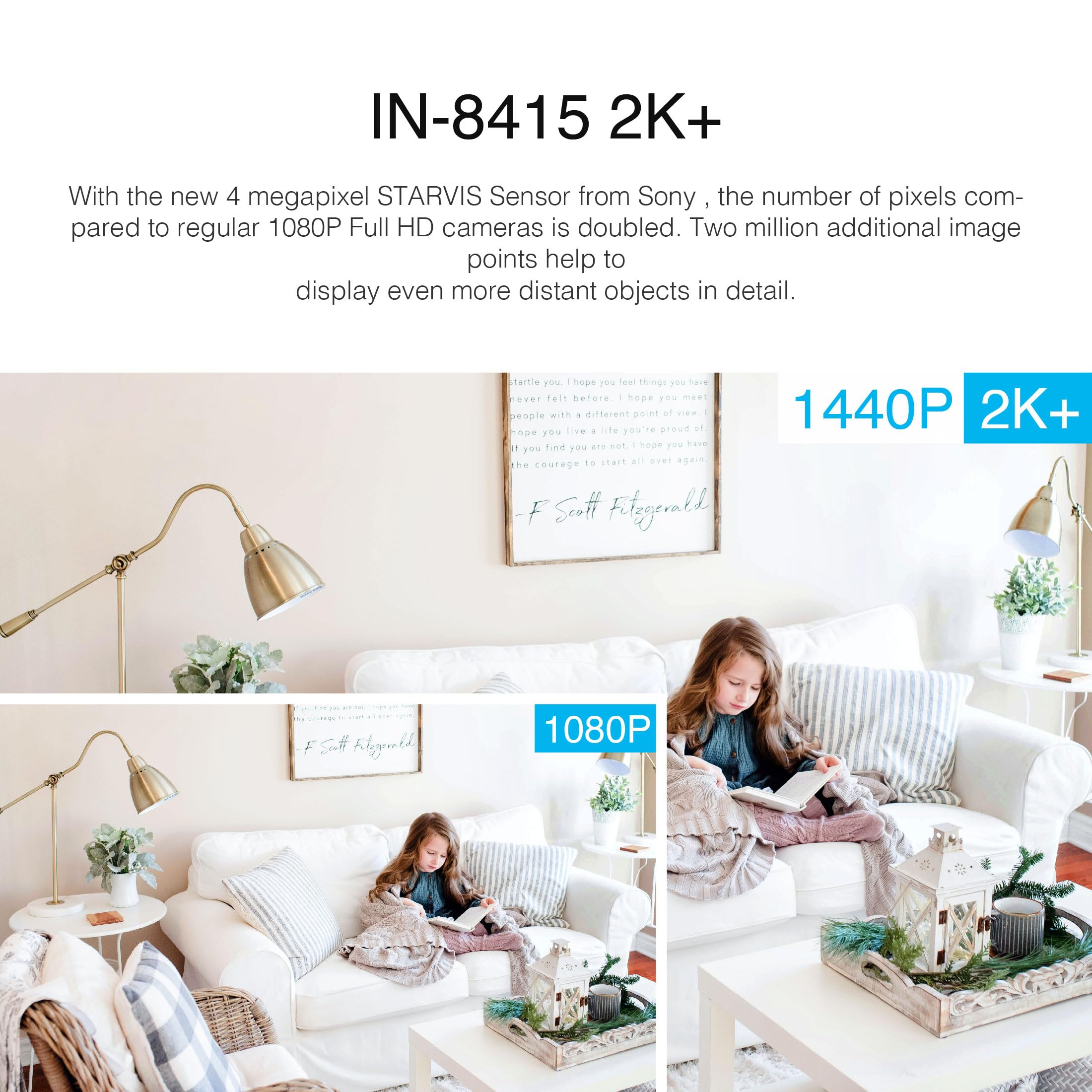 INSTAR IN-8415 2K+ weiß - LAN/PoE/WLAN Überwachungskamera mit KI (AI) - steuerbare IP Kamera - WPA3-2,4 und 5Ghz WiFi - Verwendung im Innenbereich - PIR - PTZ - HomeKit - MQTT