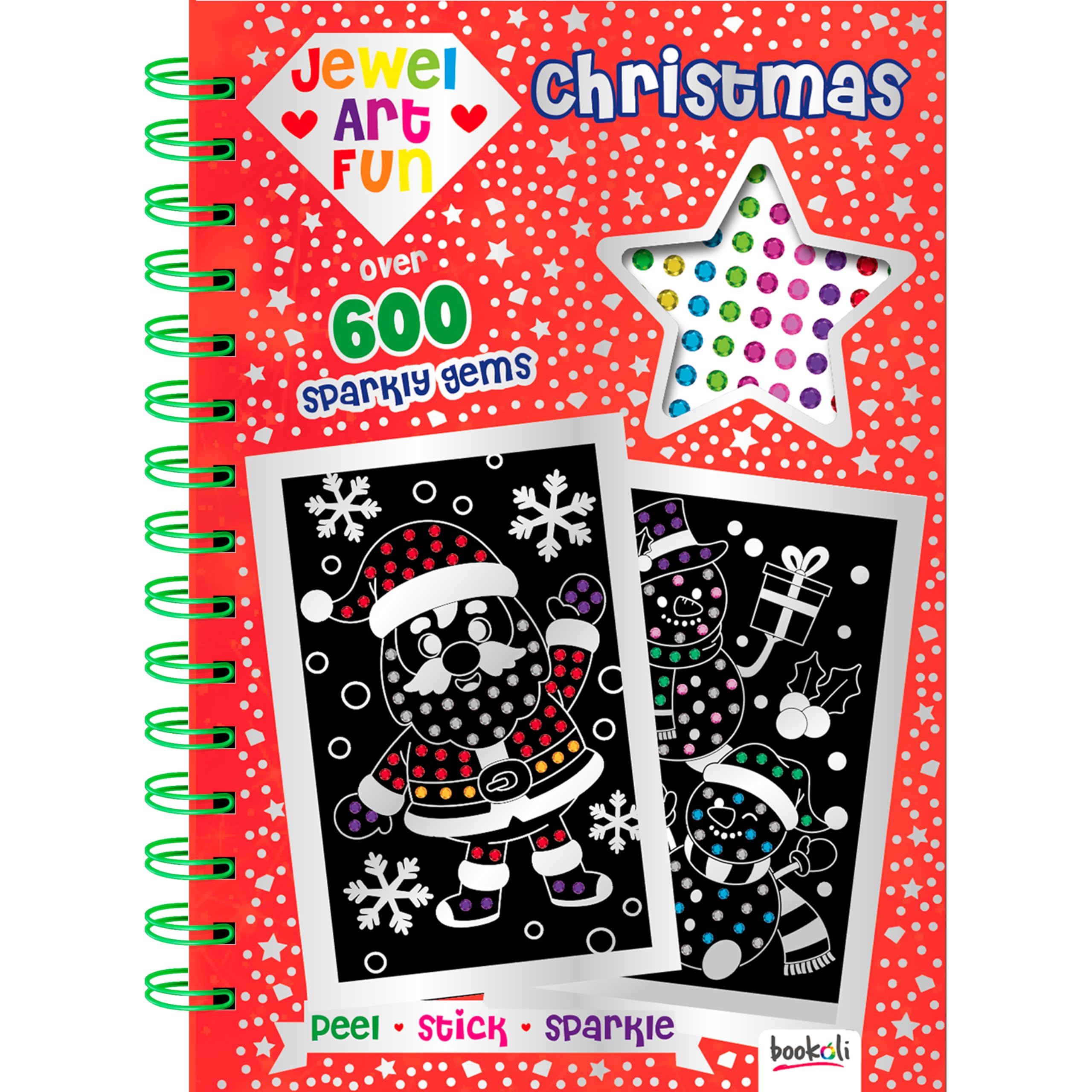 BookoliChristmas Jewel Art Fun with Over 600 Sparkly Gems - Christmas Gifts for Boys and Girls - Stocking Filler Ideas for Kids - Childrens Xmas Activities