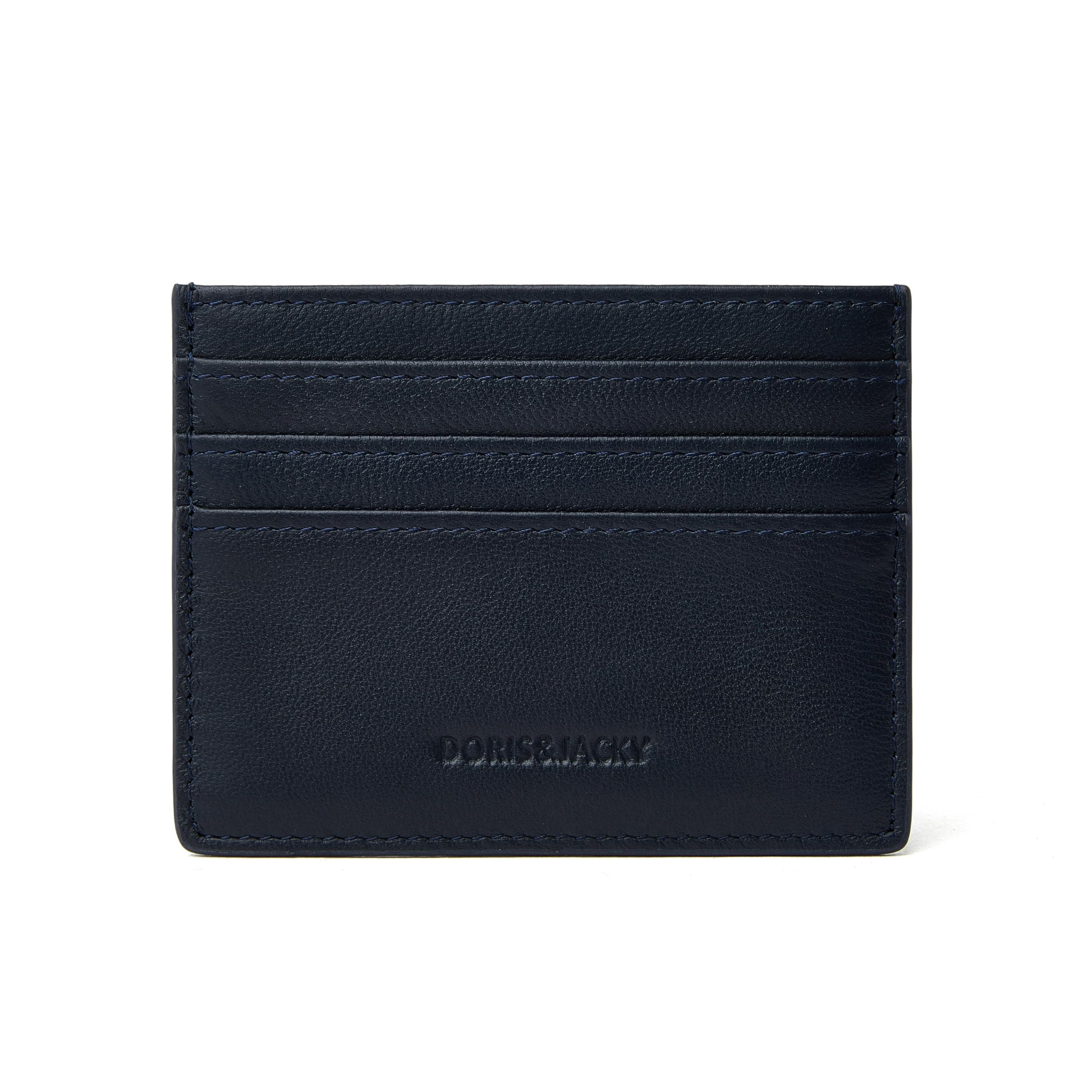 DORIS&JACKY Minimalist Lambskin Card Holder Slim Leather Credit Card Case And Thin Business Wallet For Men Women (DS901-Blue)