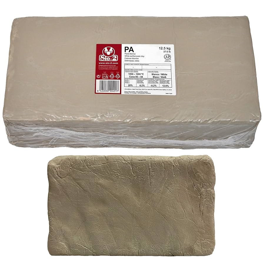 Amazon.com: SIO-2 PA White Low Fire Pottery Clay, 27.6 lb