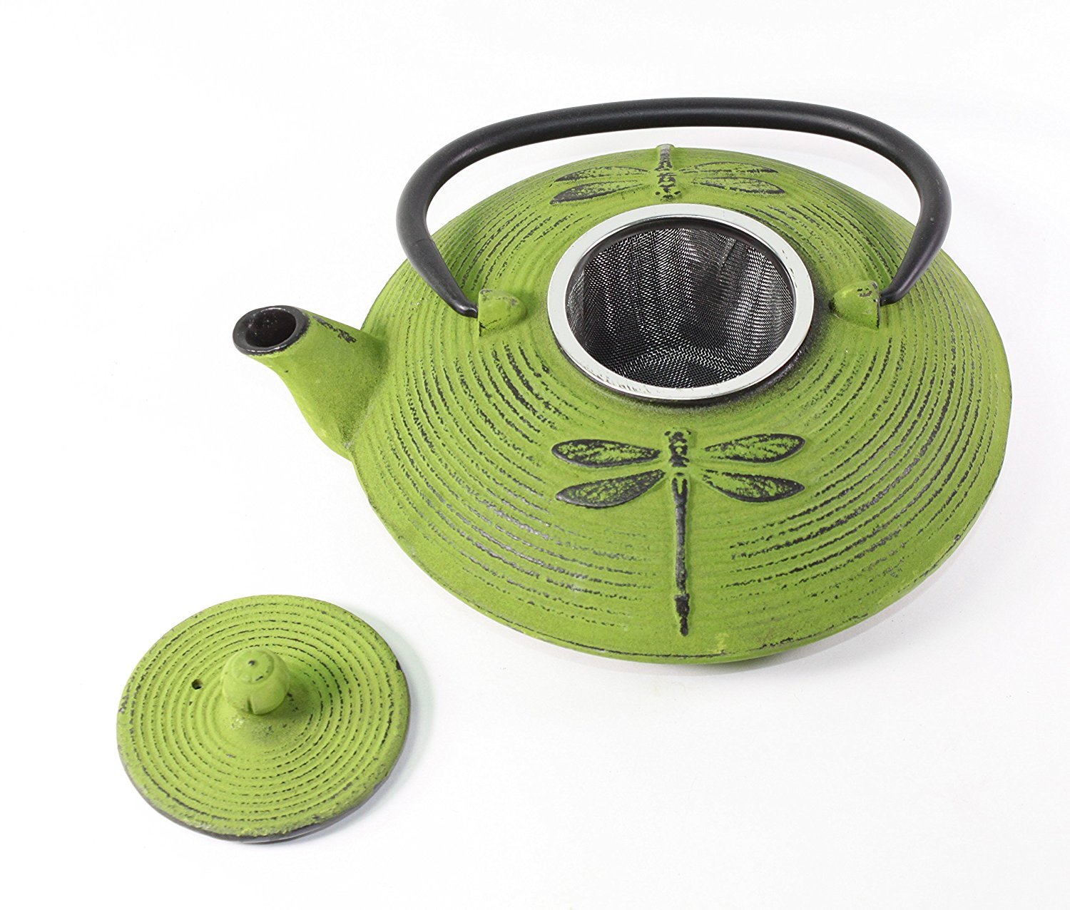 Amazon.com | Japanese Antique 27 Fl Oz Green Dragonfly Cast Iron