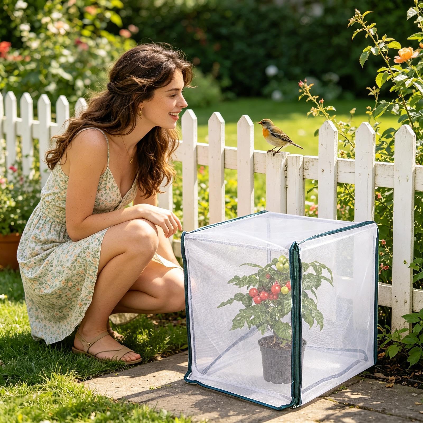 Filet Anti-Animaux Pour D'Extérieur Protecteur De Fleurs Avec Fermeture