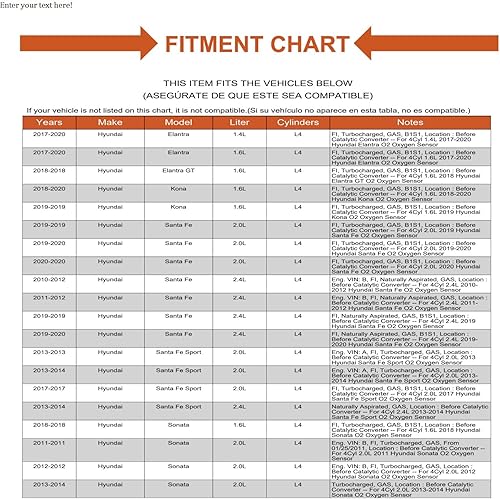 Miniatura 4 de Sensor de oxígeno O2 UPSTREAM para Hyundai Elantra Sonata