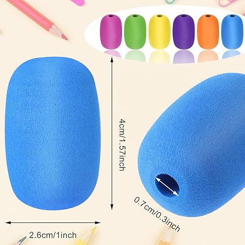 Miniatura 2 de DSLSQD 12 soportes para lápices, soporte para lápiz de huevo, agarre de espuma para lápiz capacitivo, ayuda de escritura, espuma acolchada suave