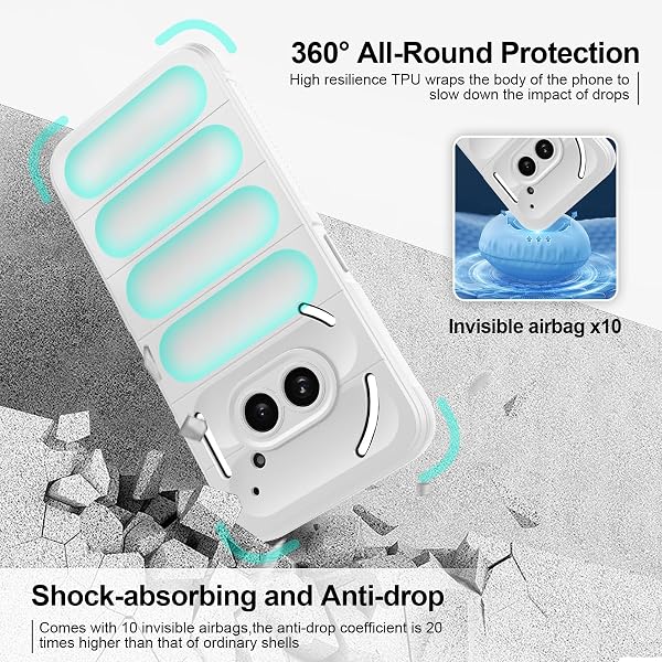 Silicone Case for Nothing Phone 2a / 2a Plus, Anti-Scratch Microfiber Lining, Shockproof Case with Camera Protection, White - 2