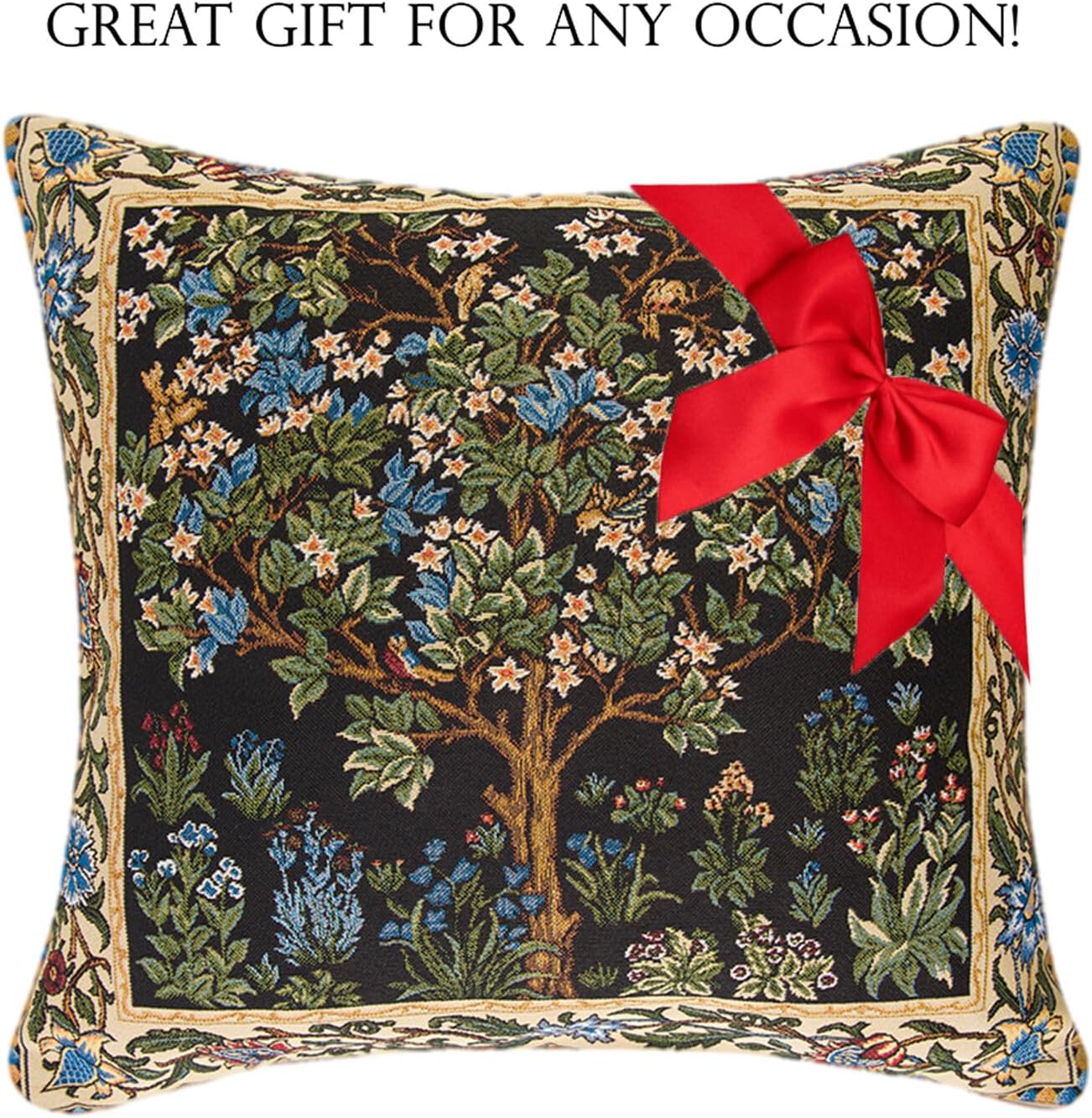 Tapestry Pillow, Decorative Pillow, Perfect Boho Decor for Sofa, Couch, Living Room, Bedroom, Sofa Cushion 18 х 18" (45 х 45 cm) (Tree of Life)