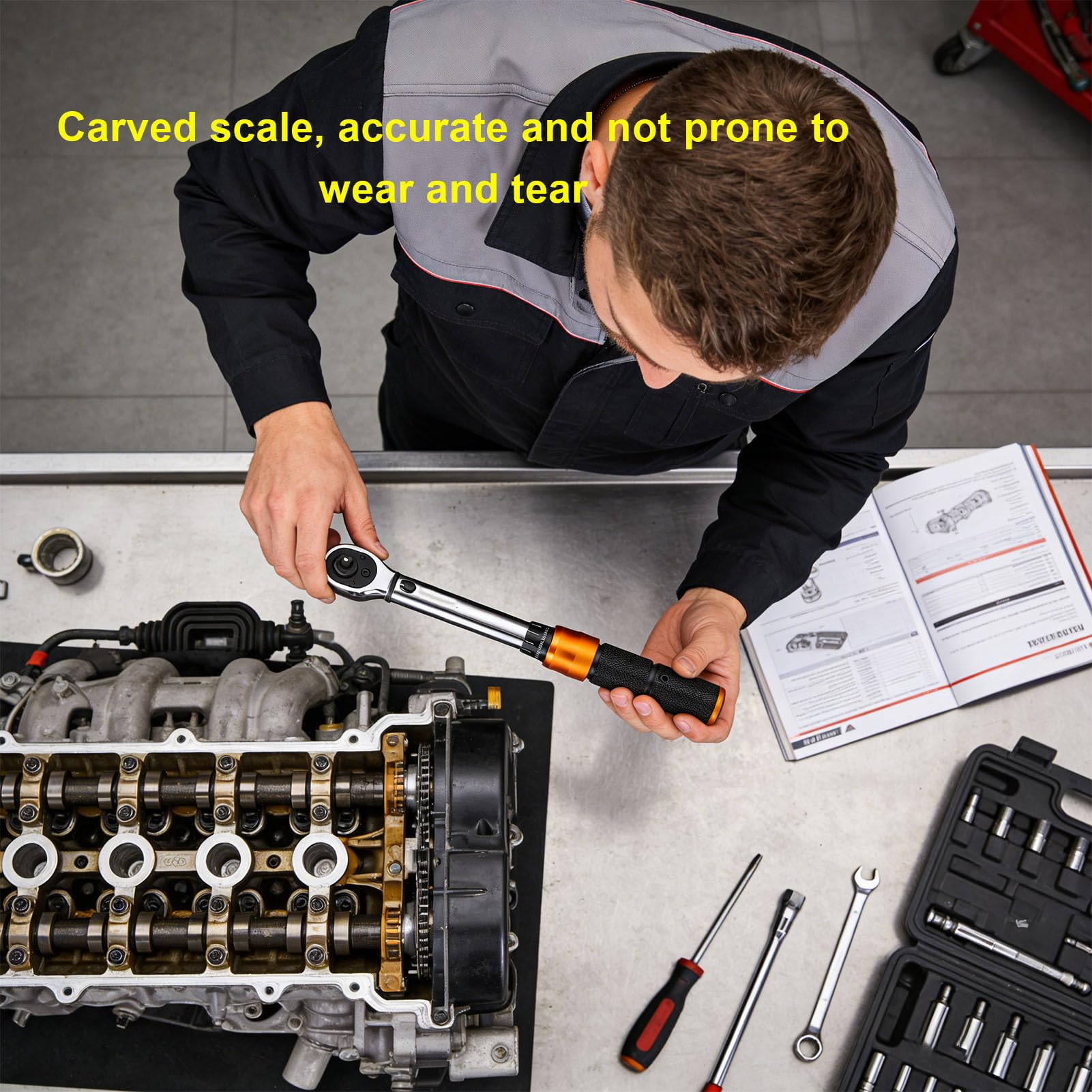 Luocute Klucz Dynamometryczny 1/4 Cala 5-25 Nm 72 Zęby Dwukierunkowy