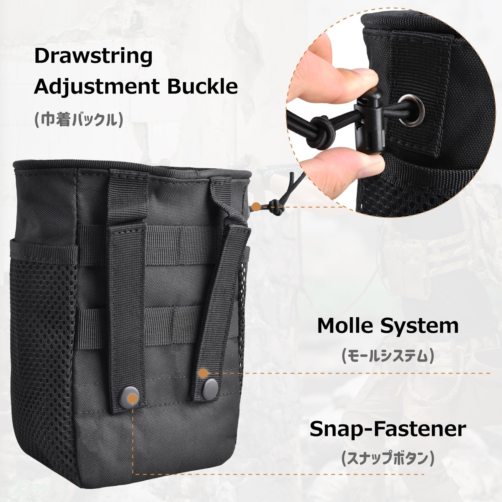 Amazon.co.jp: Azarxis ダンプポーチ Molle ポーチ バッグ 回収ポーチ
